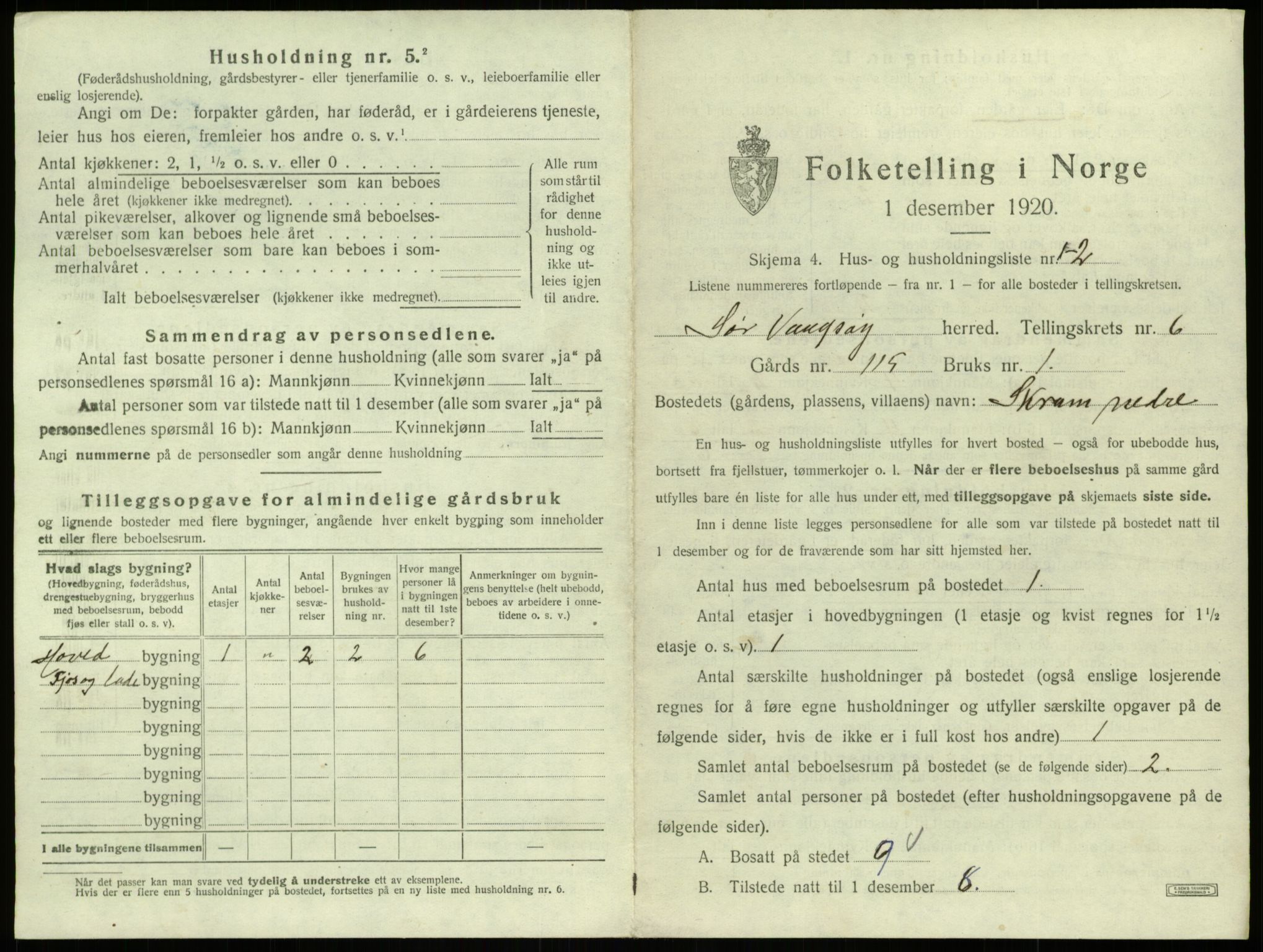 SAB, 1920 census for Sør-Vågsøy, 1920, p. 378