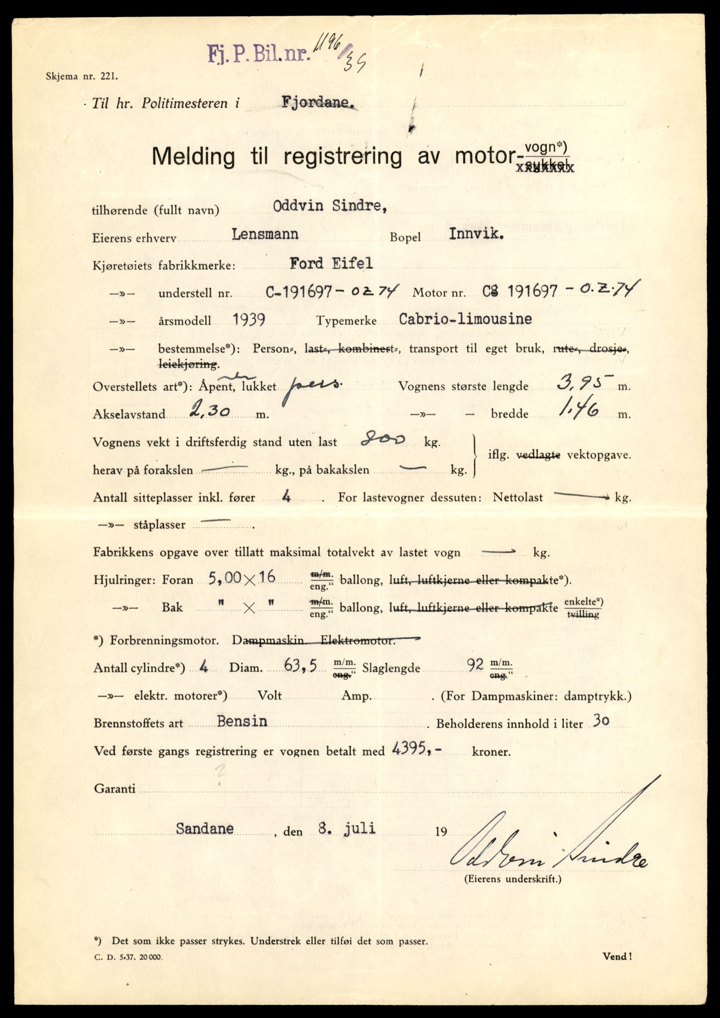 Møre og Romsdal vegkontor - Ålesund trafikkstasjon, AV/SAT-A-4099/F/Fe/L0045: Registreringskort for kjøretøy T 14320 - T 14444, 1927-1998, p. 3018