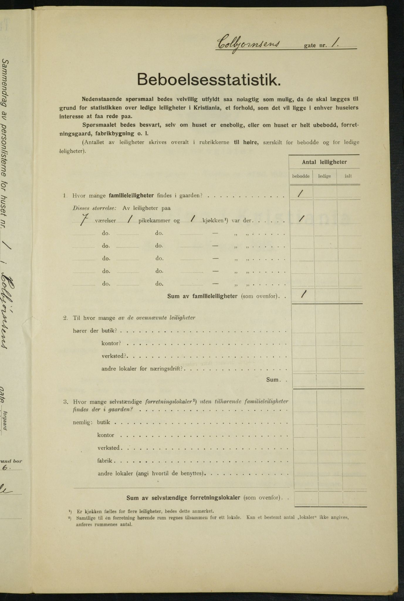 OBA, Municipal Census 1915 for Kristiania, 1915, p. 12898