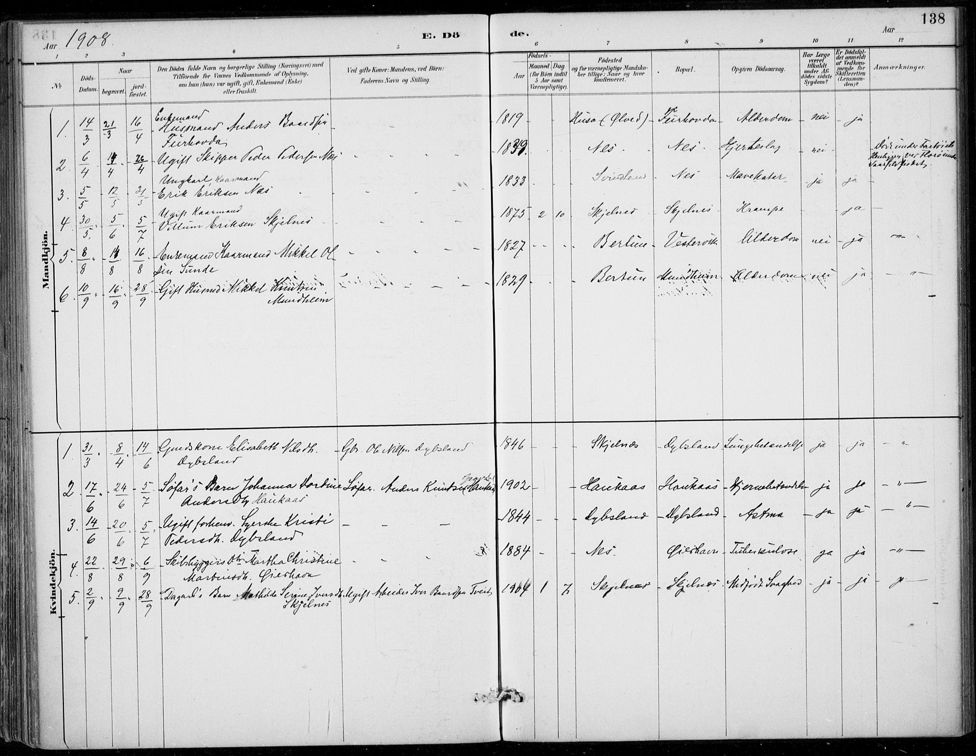 Strandebarm sokneprestembete, SAB/A-78401/H/Haa: Parish register (official) no. D  1, 1886-1912, p. 138