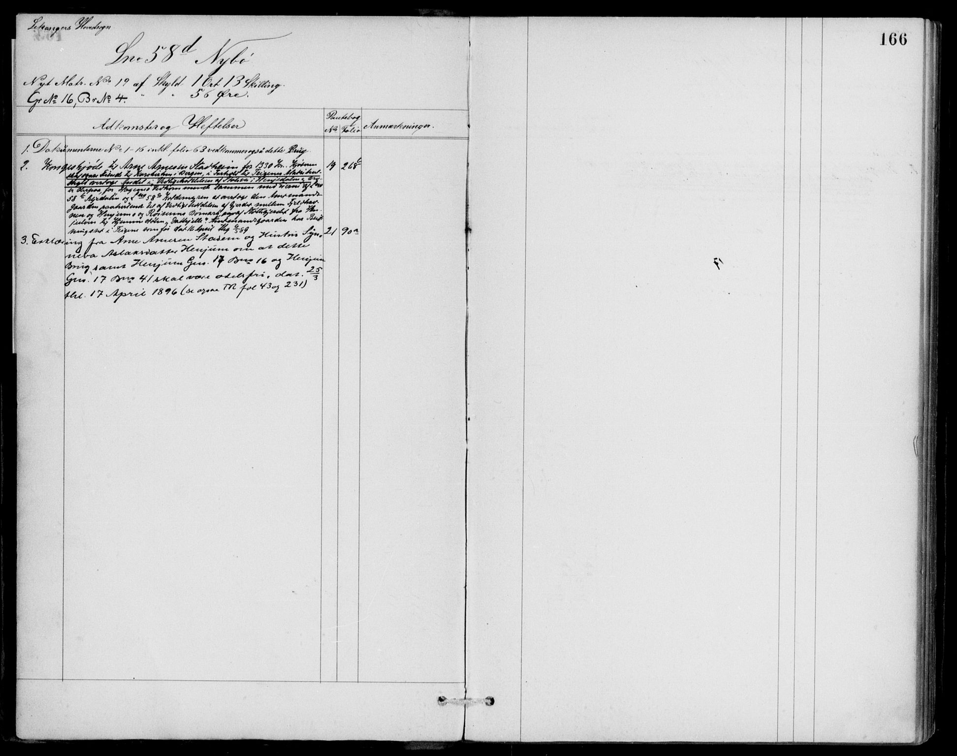 Ytre Sogn tingrett, AV/SAB-A-2601/1/G/Gaa/L0009: Mortgage register no. II.A.a.9, 1800-1900, p. 166