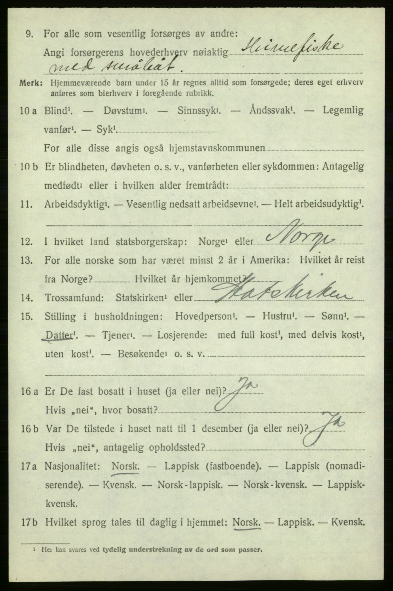 SATØ, 1920 census for Loppa, 1920, p. 631