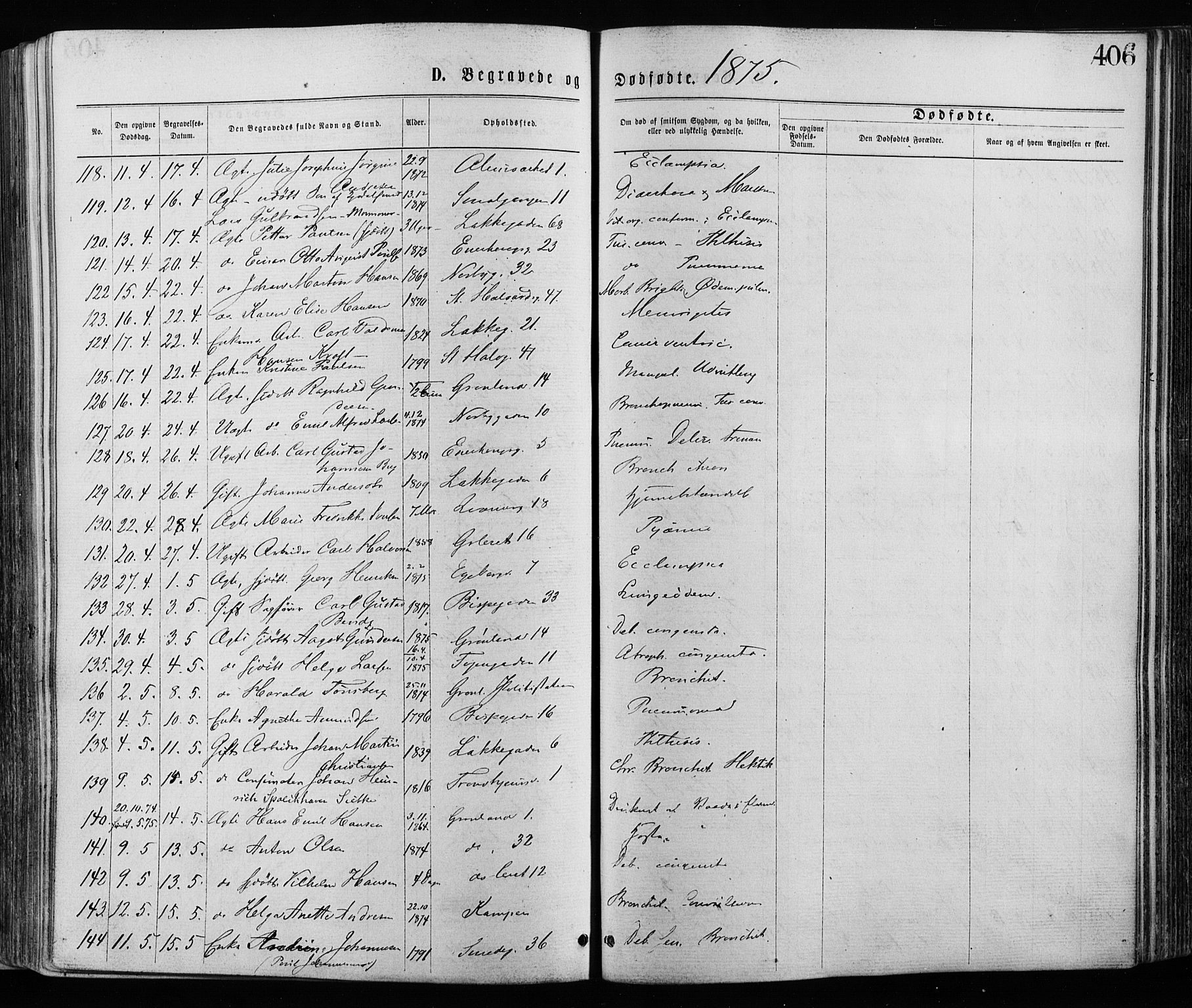 Grønland prestekontor Kirkebøker, AV/SAO-A-10848/F/Fa/L0005: Parish register (official) no. 5, 1869-1880, p. 406