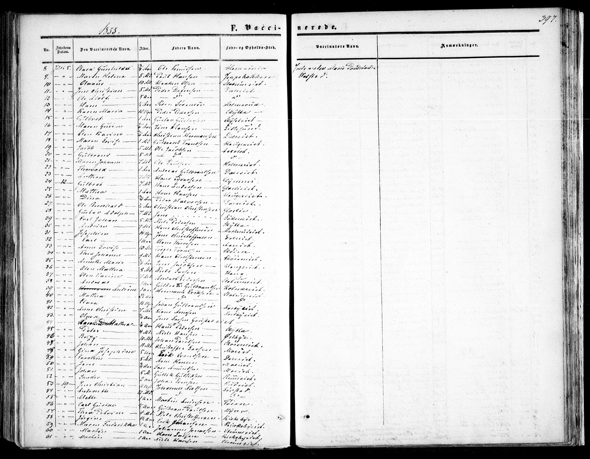 Nittedal prestekontor Kirkebøker, SAO/A-10365a/F/Fa/L0005: Parish register (official) no. I 5, 1850-1862, p. 397