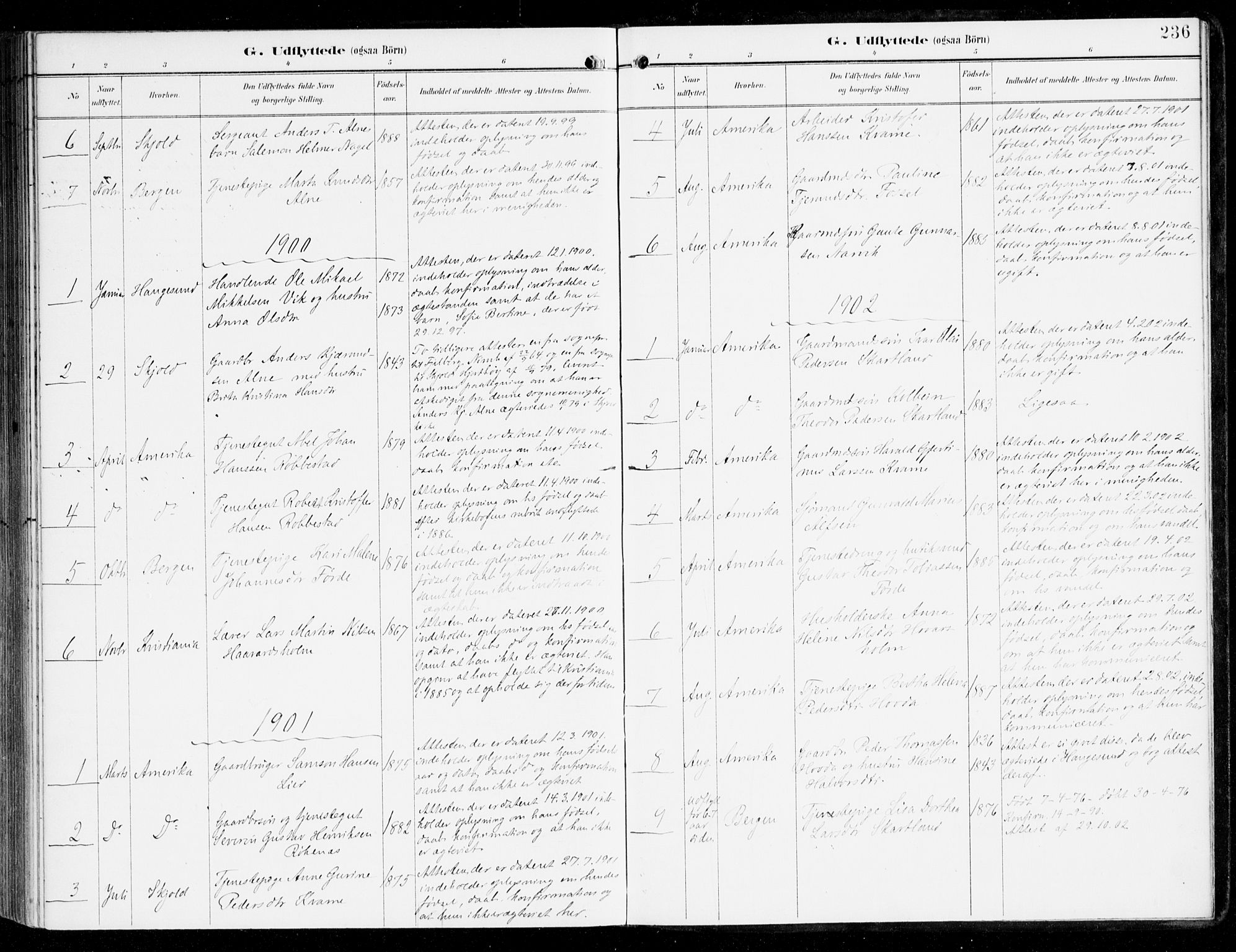 Sveio Sokneprestembete, SAB/A-78501/H/Haa: Parish register (official) no. D 2, 1894-1916, p. 236