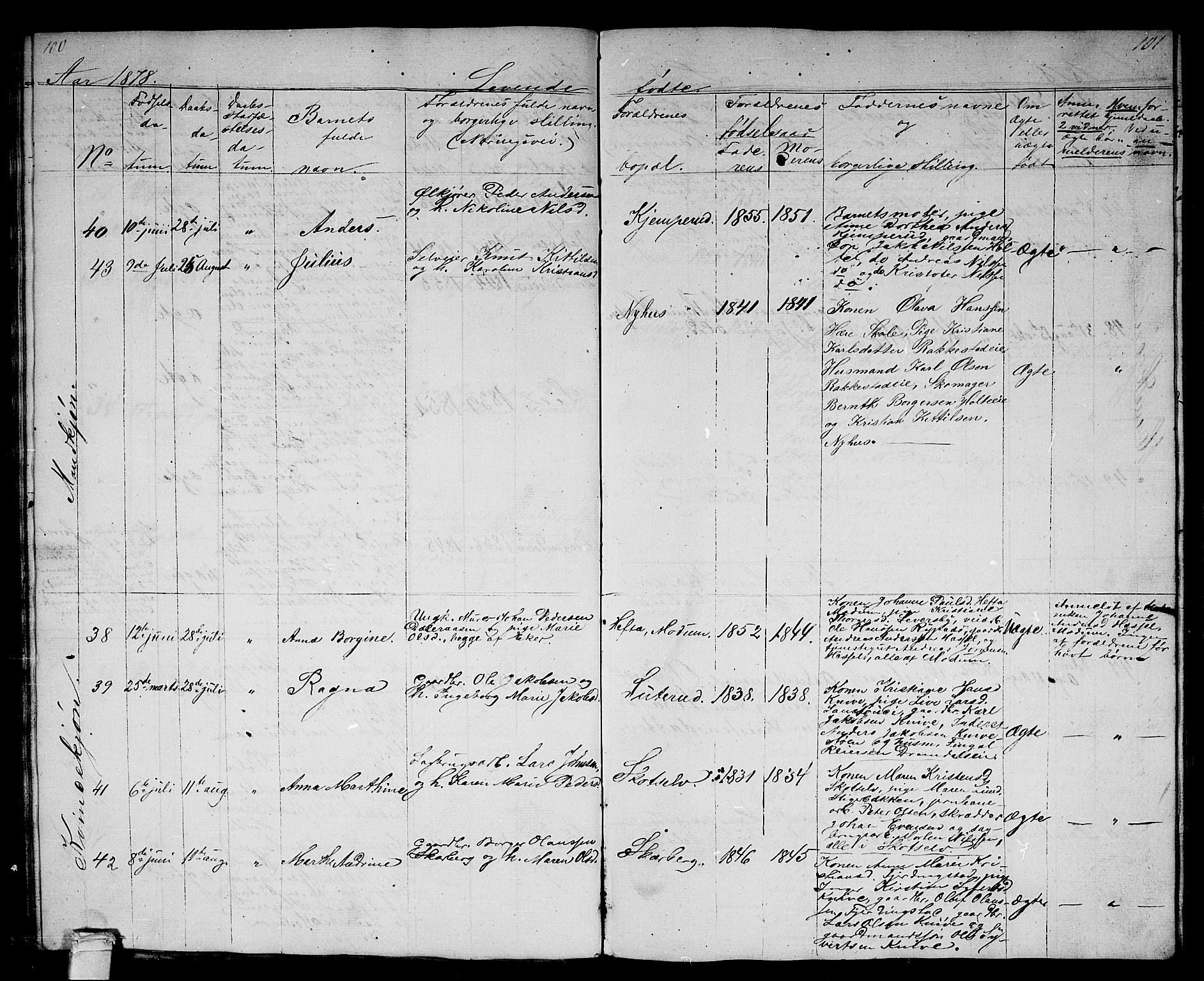 Eiker kirkebøker, AV/SAKO-A-4/G/Gb/L0002: Parish register (copy) no. II 2, 1865-1879, p. 100-101