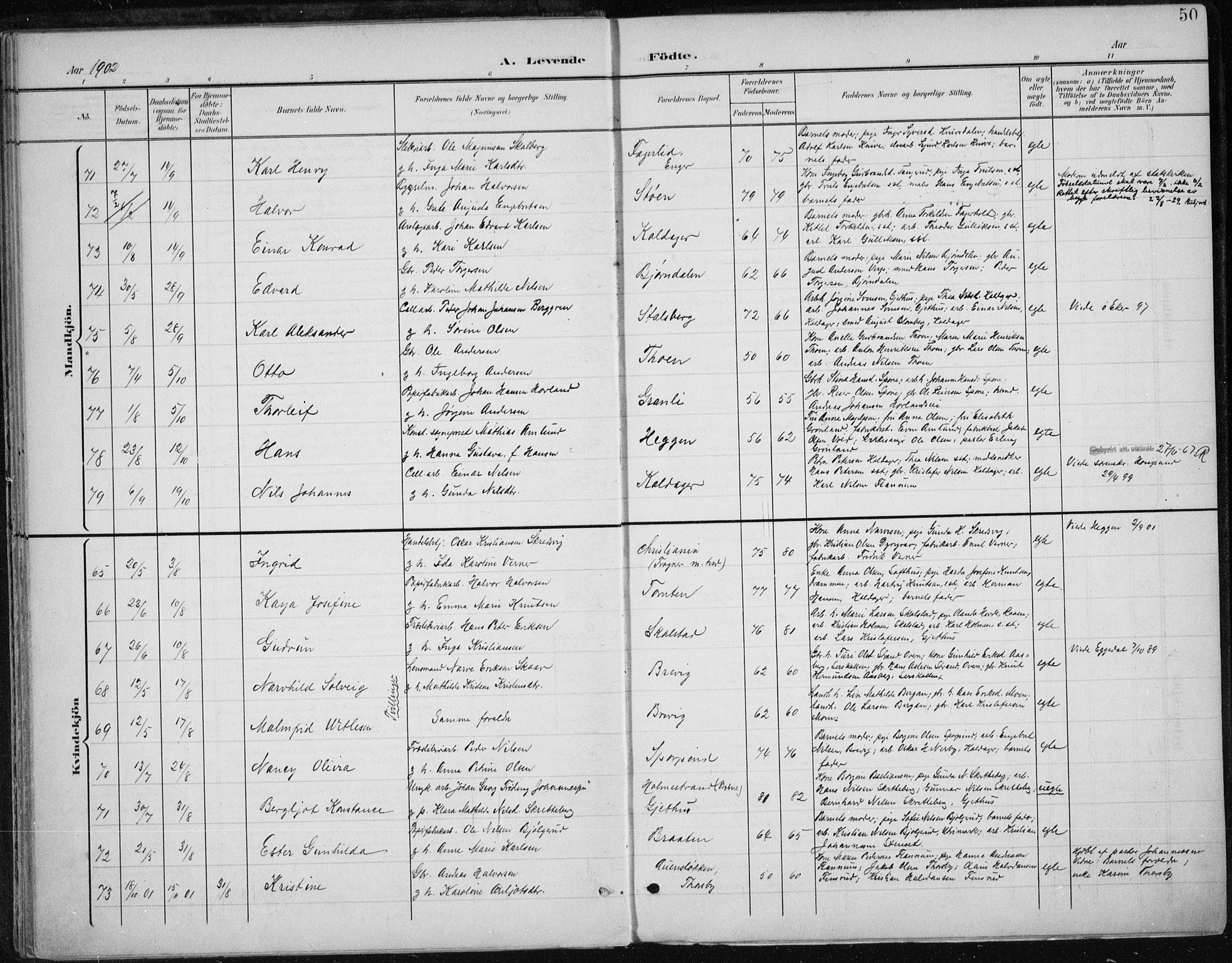 Modum kirkebøker, SAKO/A-234/F/Fa/L0013: Parish register (official) no. 13, 1899-1907, p. 50