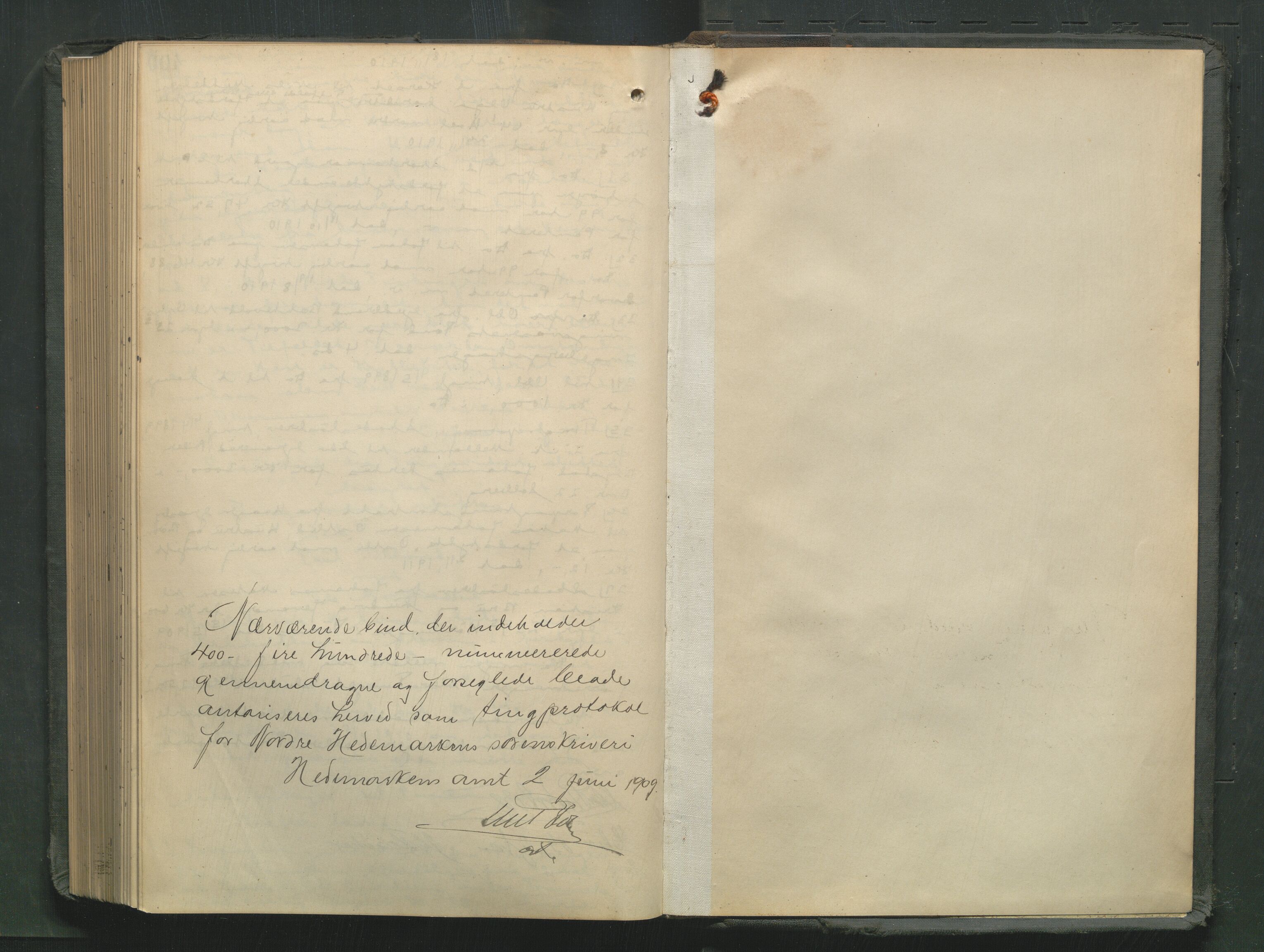 Nord-Hedmark sorenskriveri, AV/SAH-TING-012/G/Gb/L0018: Tingbok, 1909-1911