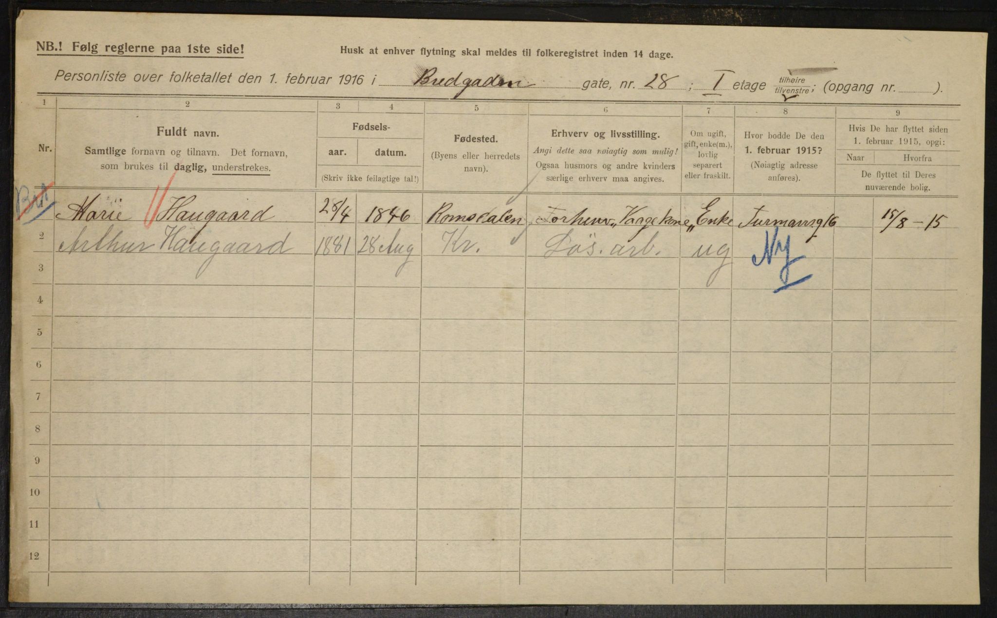 OBA, Municipal Census 1916 for Kristiania, 1916, p. 8763