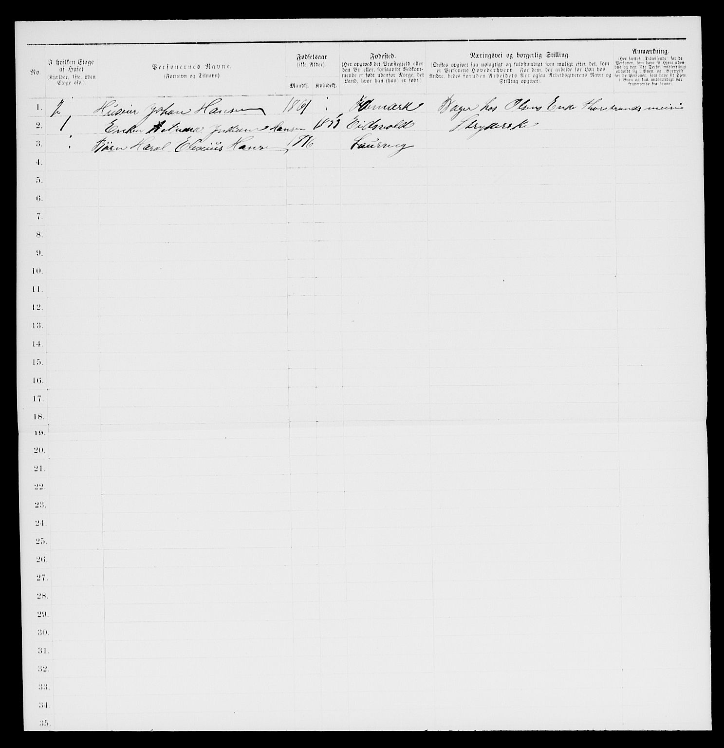 SAKO, 1885 census for 0707 Larvik, 1885, p. 1226
