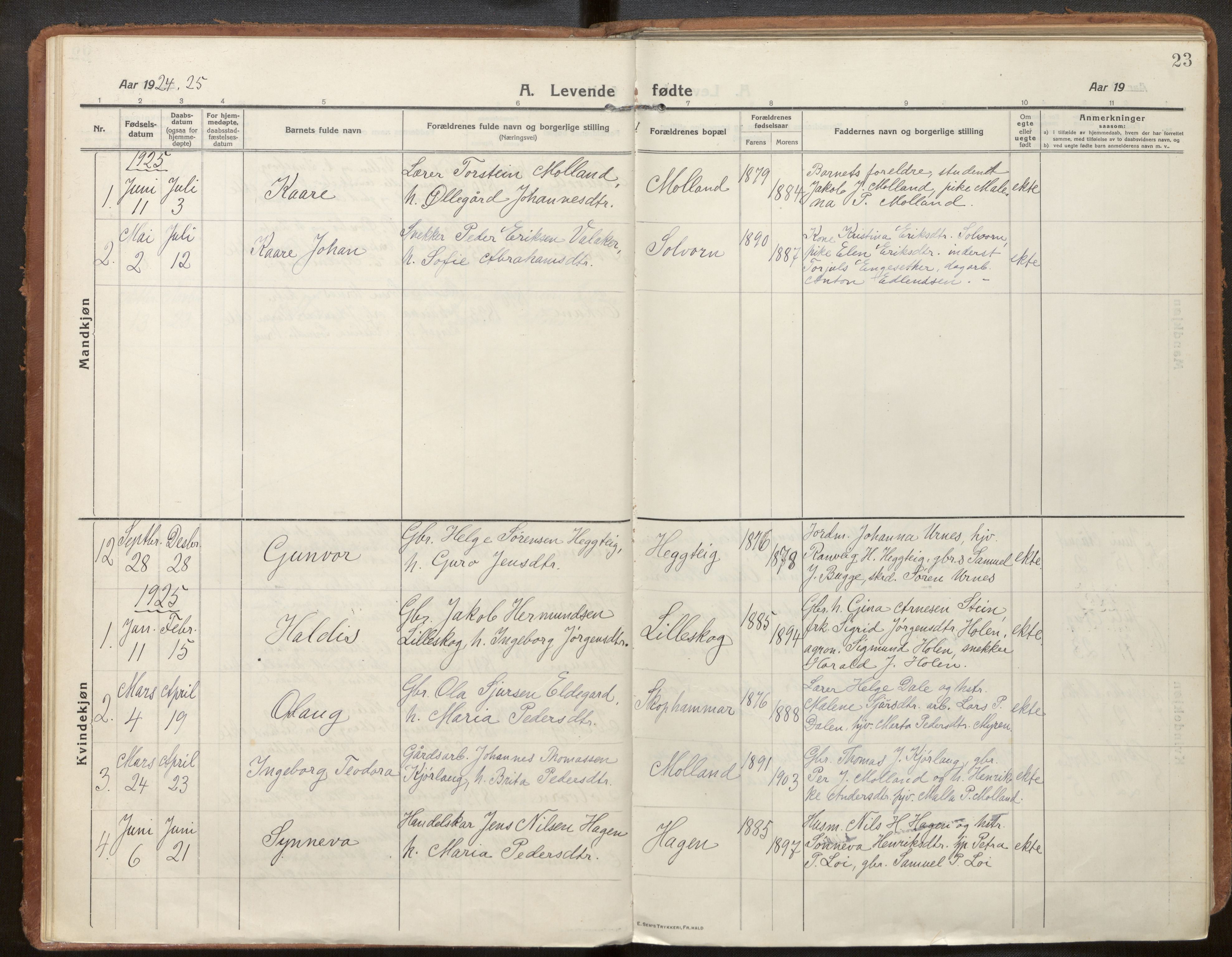 Hafslo sokneprestembete, SAB/A-80301/H/Haa/Haac/L0002: Parish register (official) no. C 2, 1914-1955, p. 23