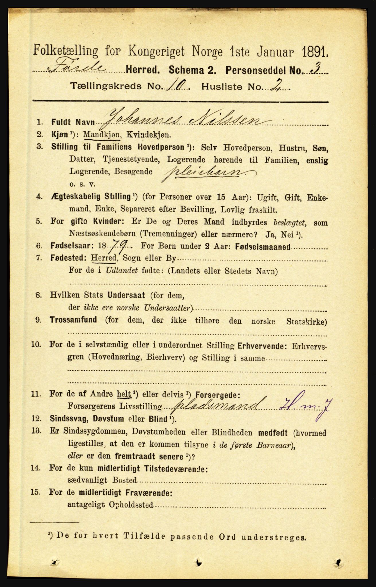 RA, 1891 census for 1432 Førde, 1891, p. 3674