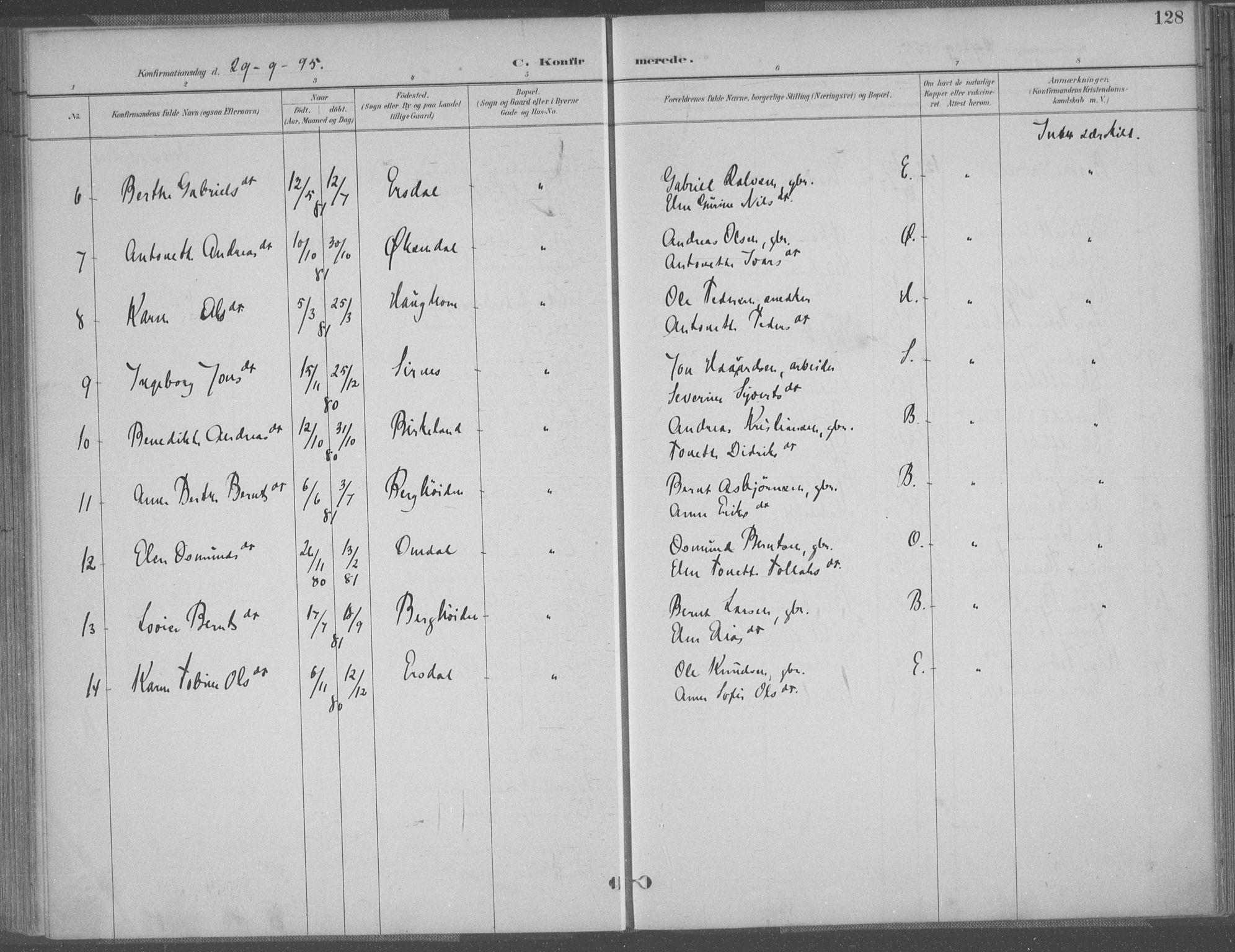 Bakke sokneprestkontor, AV/SAK-1111-0002/F/Fa/Faa/L0008: Parish register (official) no. A 8, 1887-1911, p. 128