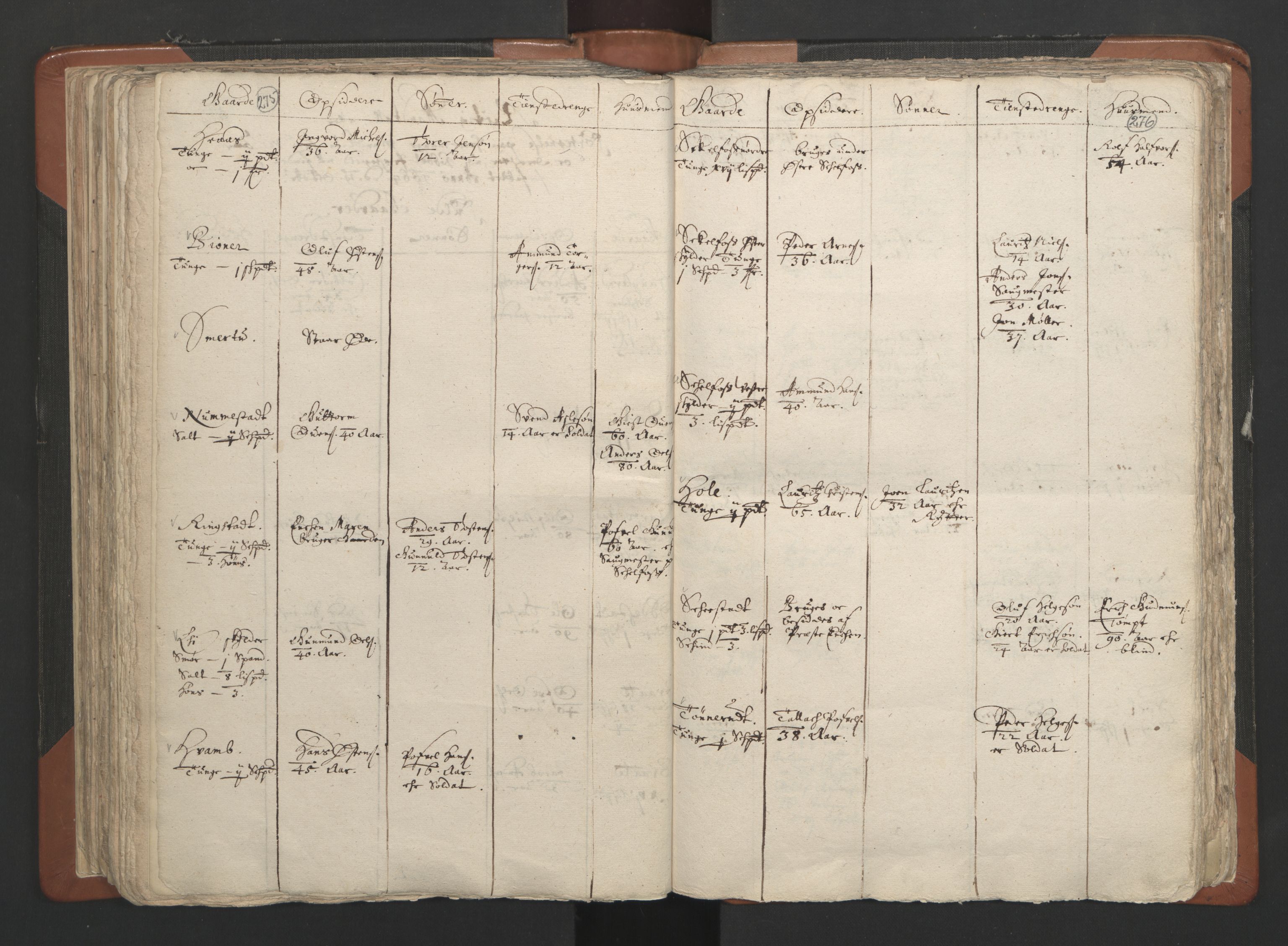 RA, Vicar's Census 1664-1666, no. 2: Øvre Borgesyssel deanery, 1664-1666, p. 275-276