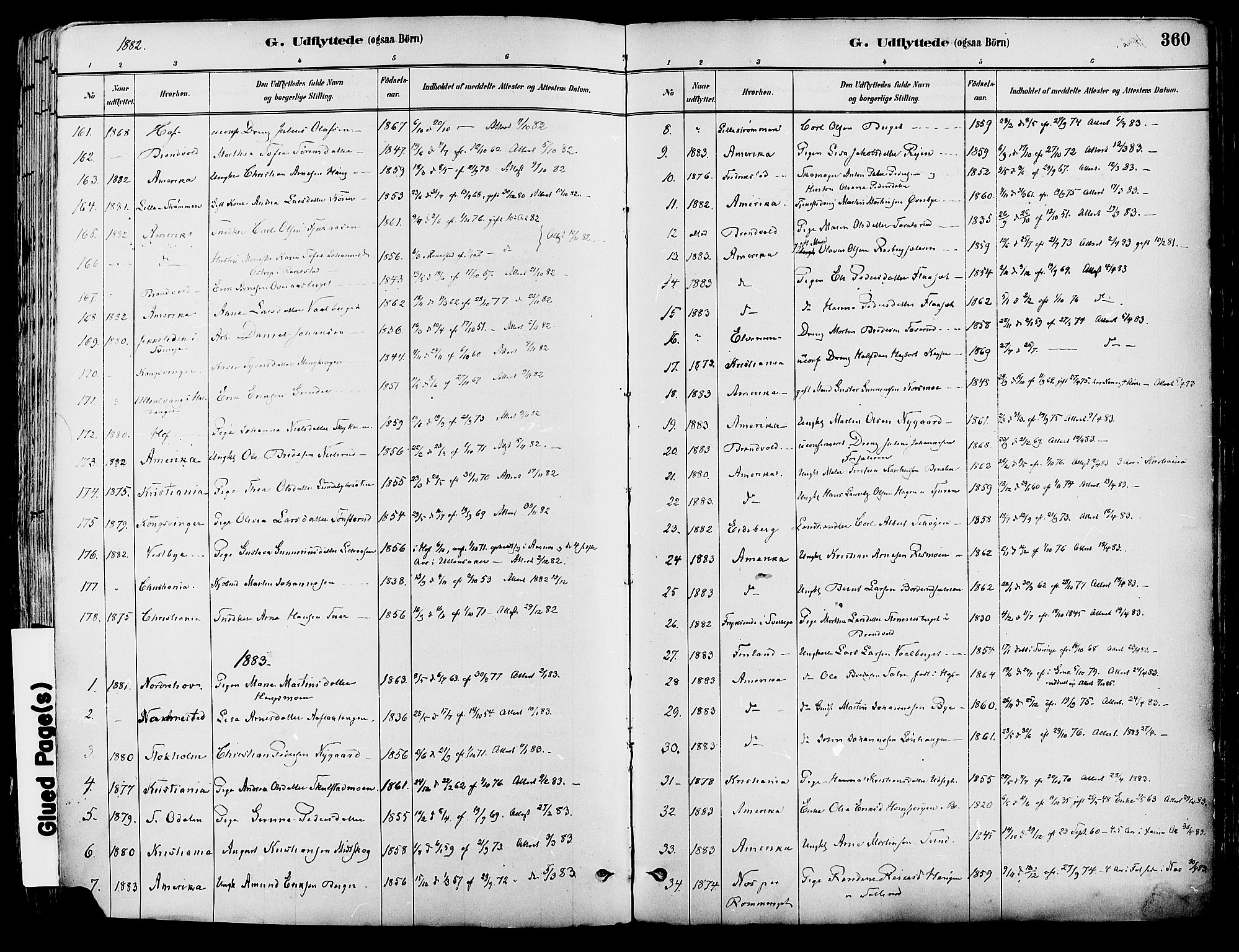 Grue prestekontor, SAH/PREST-036/H/Ha/Haa/L0012: Parish register (official) no. 12, 1881-1897, p. 360