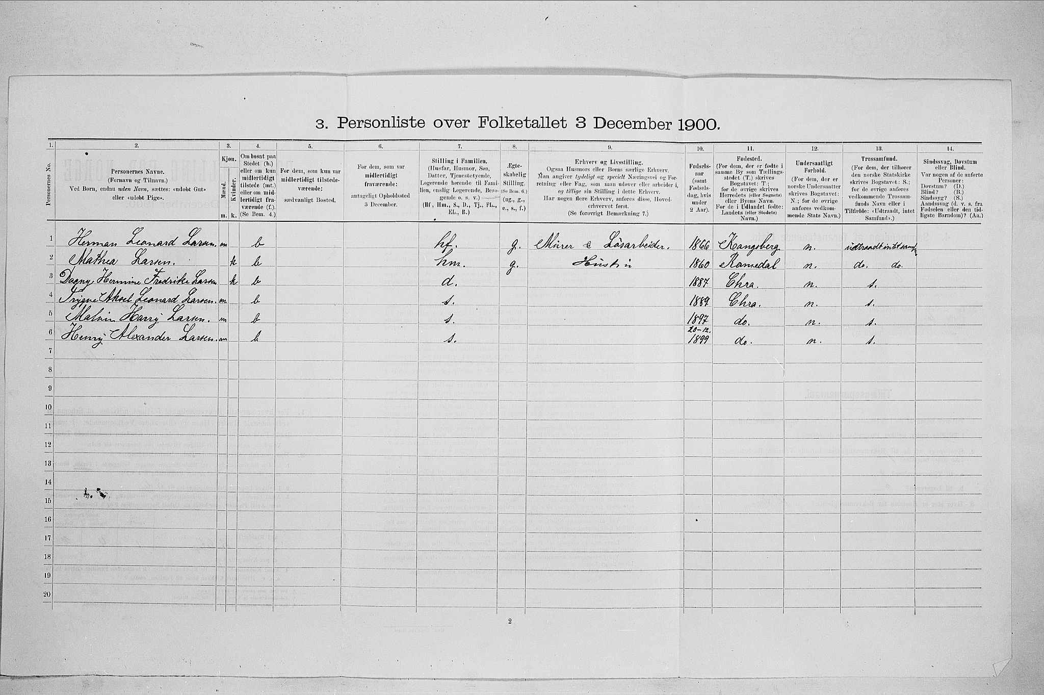 SAO, 1900 census for Kristiania, 1900, p. 42219