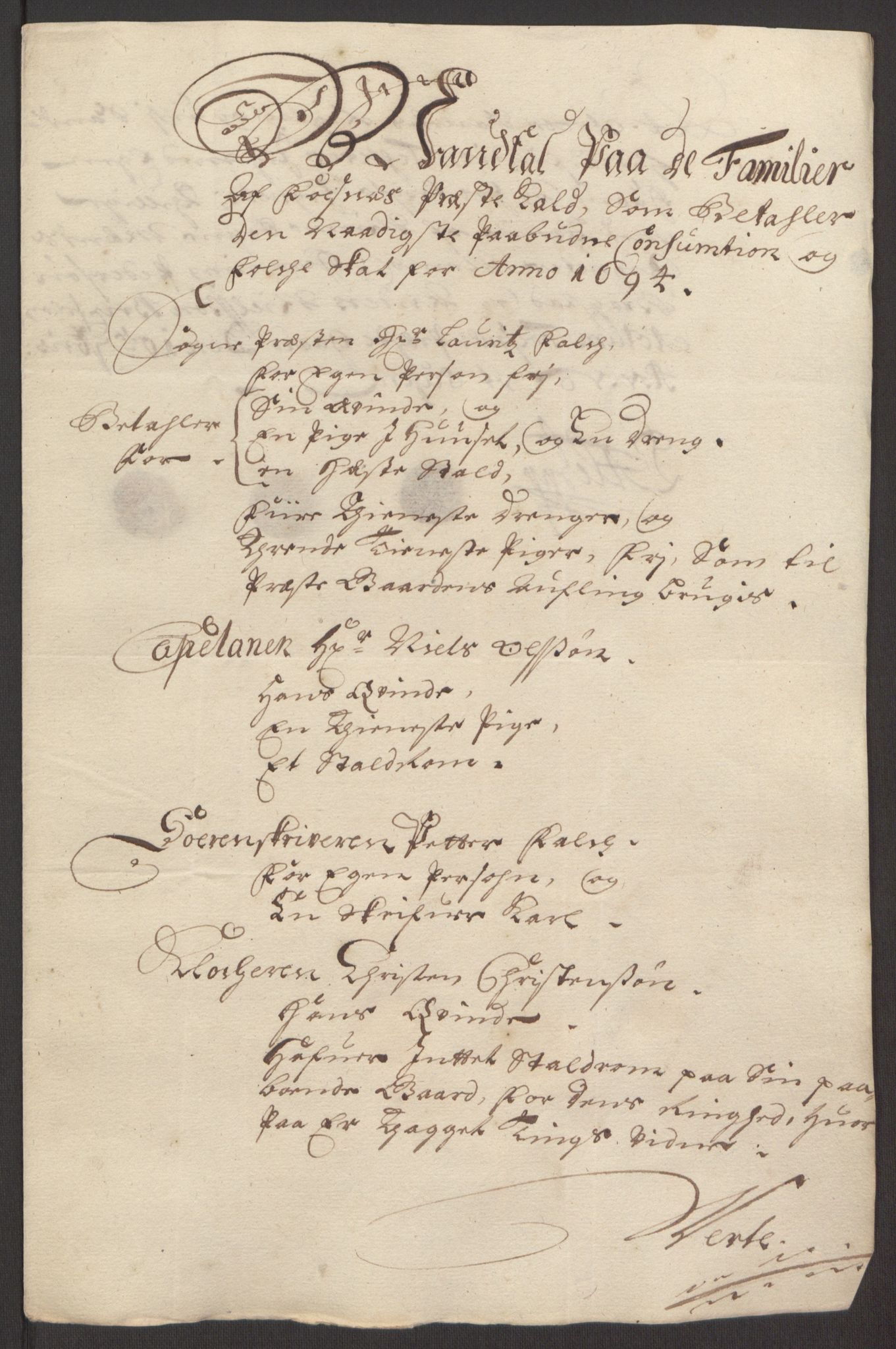 Rentekammeret inntil 1814, Reviderte regnskaper, Fogderegnskap, AV/RA-EA-4092/R64/L4424: Fogderegnskap Namdal, 1692-1695, p. 357