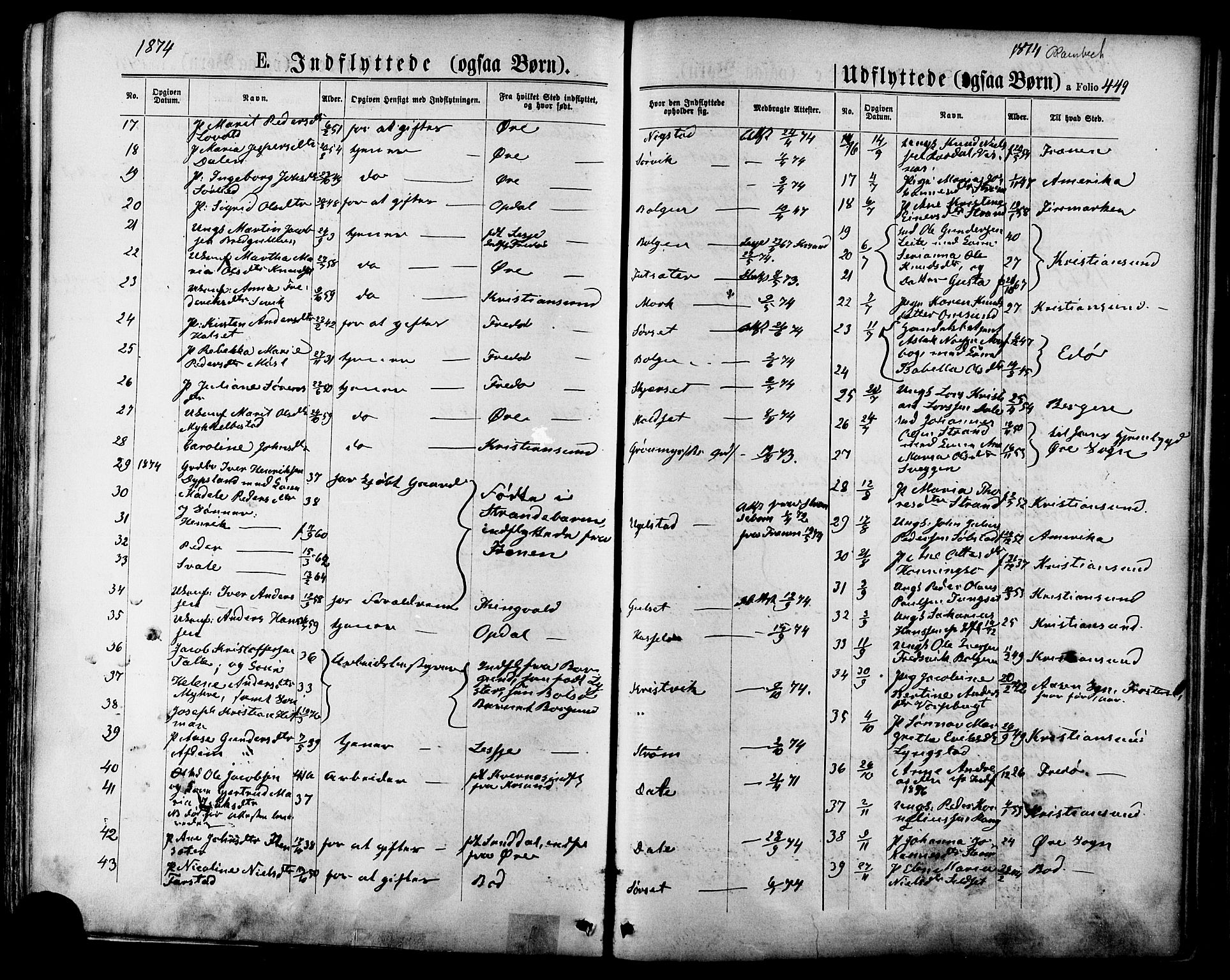 Ministerialprotokoller, klokkerbøker og fødselsregistre - Møre og Romsdal, SAT/A-1454/568/L0805: Parish register (official) no. 568A12 /1, 1869-1884, p. 449