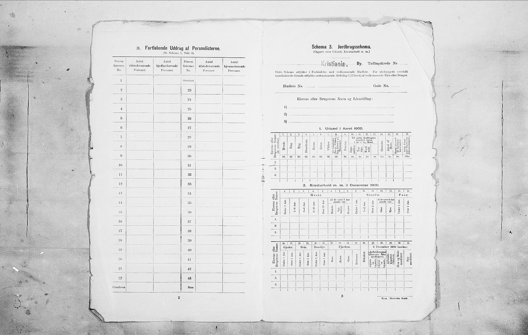 SAO, 1900 census for Kristiania, 1900, p. 84198