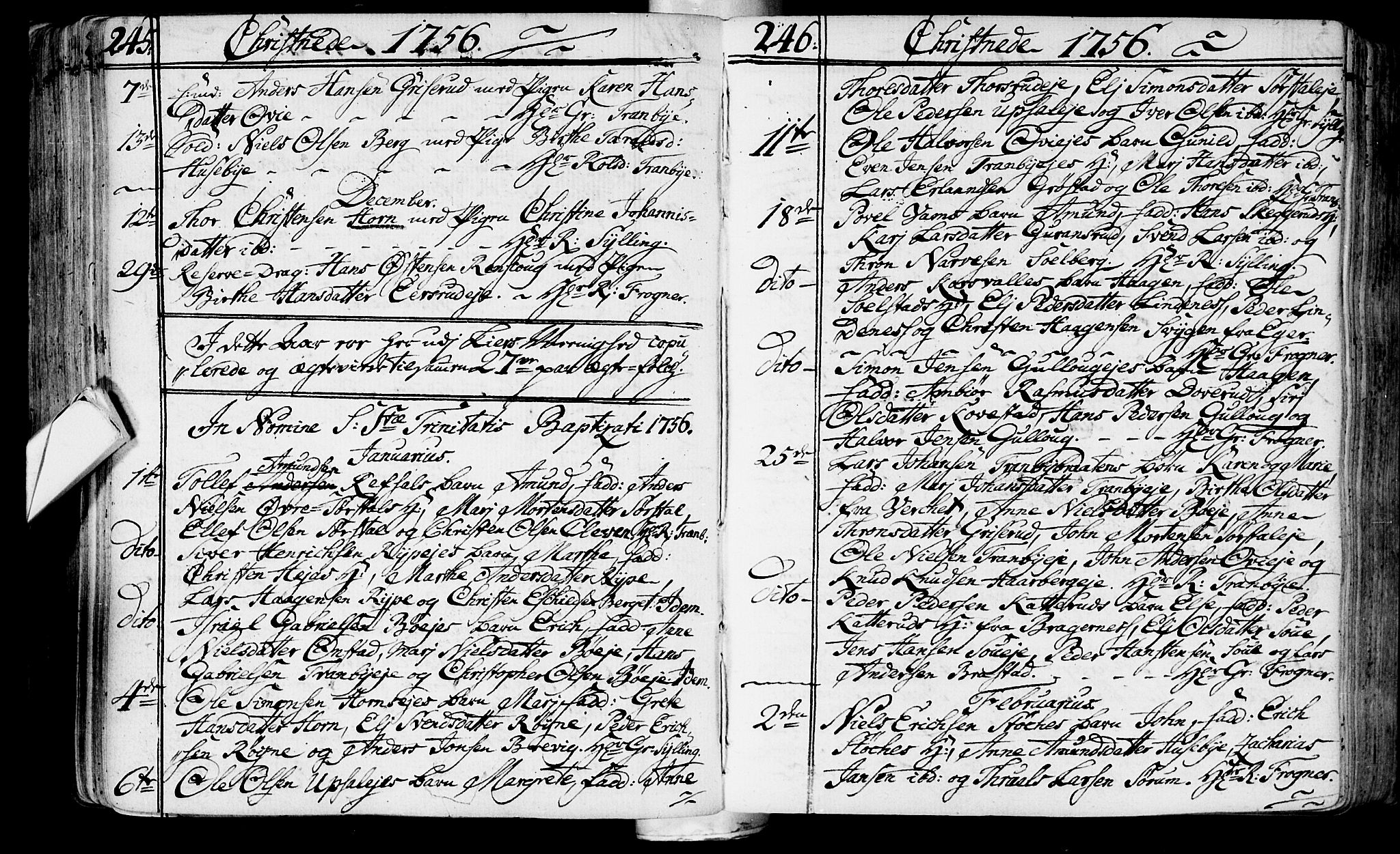 Lier kirkebøker, AV/SAKO-A-230/F/Fa/L0004: Parish register (official) no. I 4, 1749-1764, p. 245-246