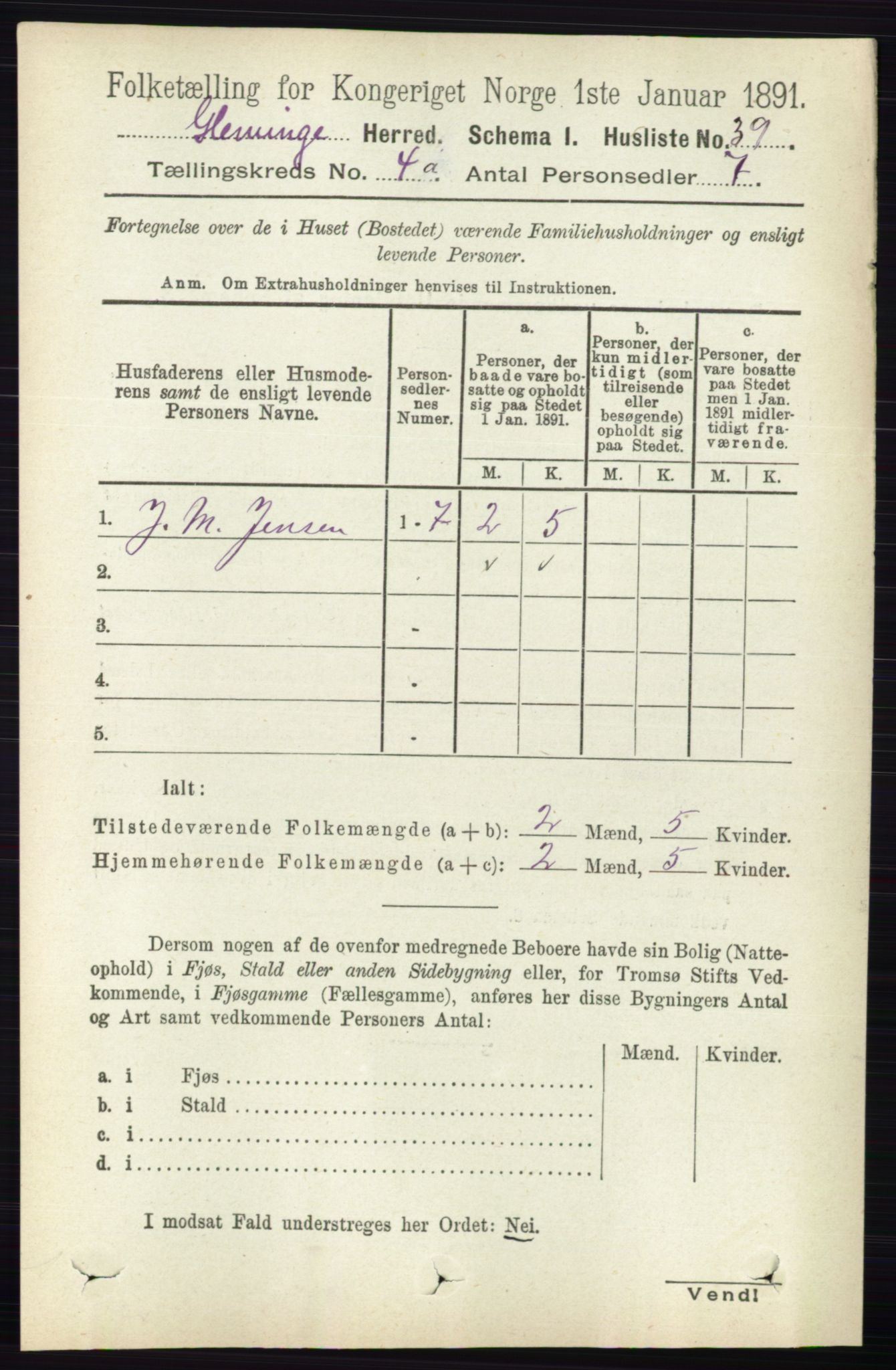 RA, 1891 census for 0132 Glemmen, 1891, p. 3378