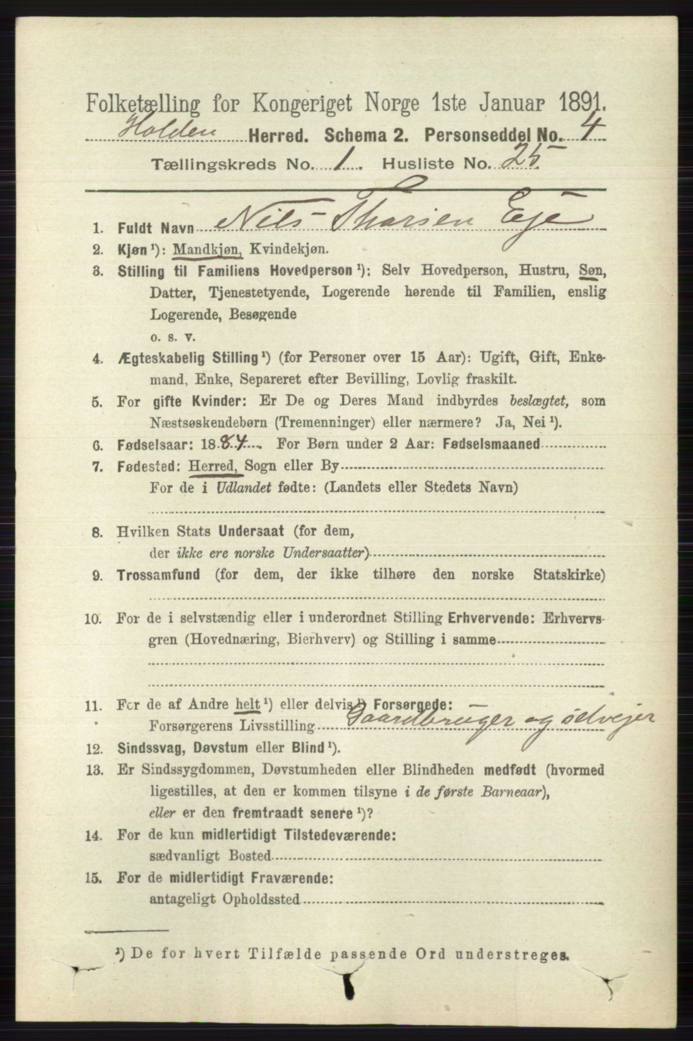 RA, 1891 census for 0819 Holla, 1891, p. 350