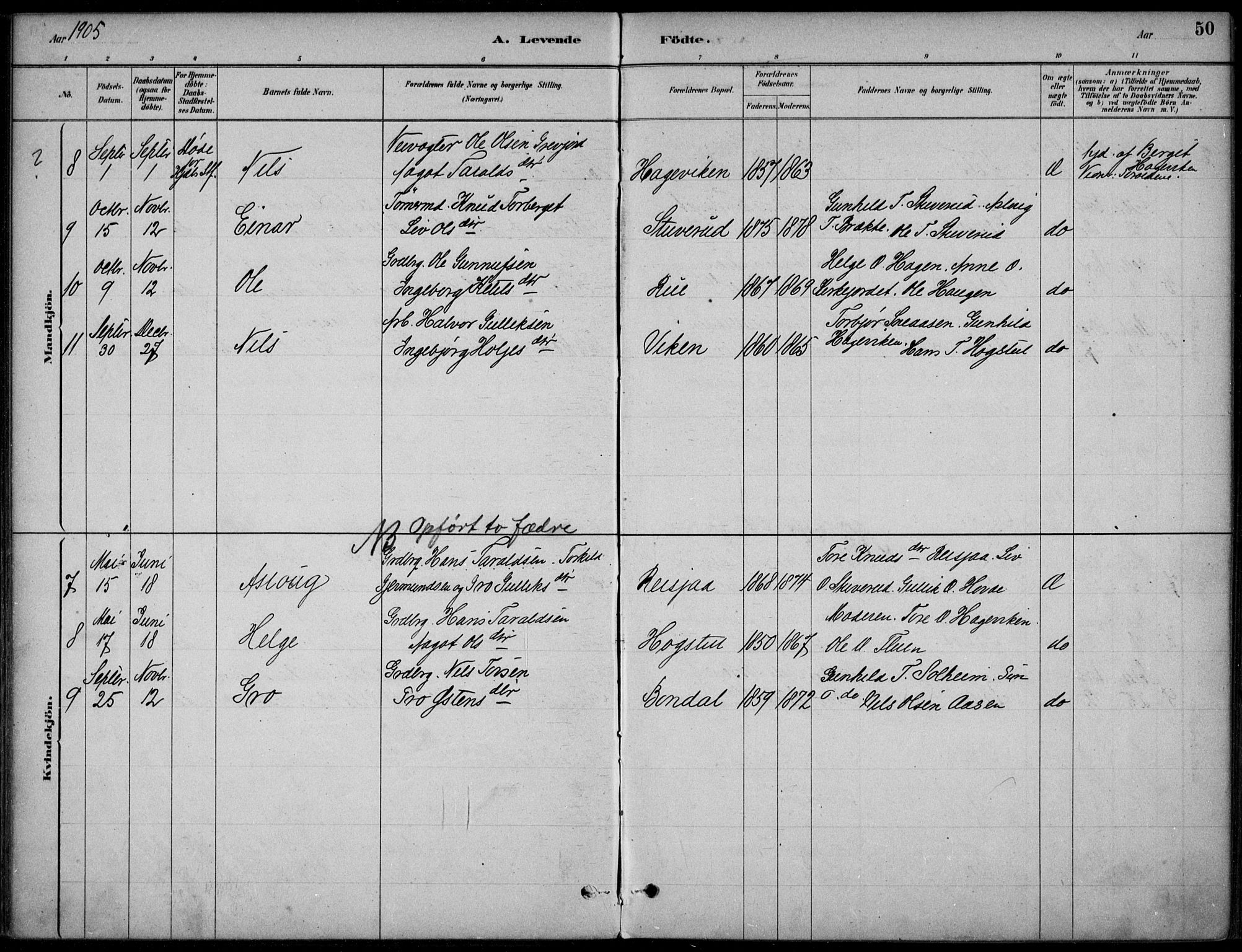 Hjartdal kirkebøker, SAKO/A-270/F/Fc/L0002: Parish register (official) no. III 2, 1880-1936, p. 50