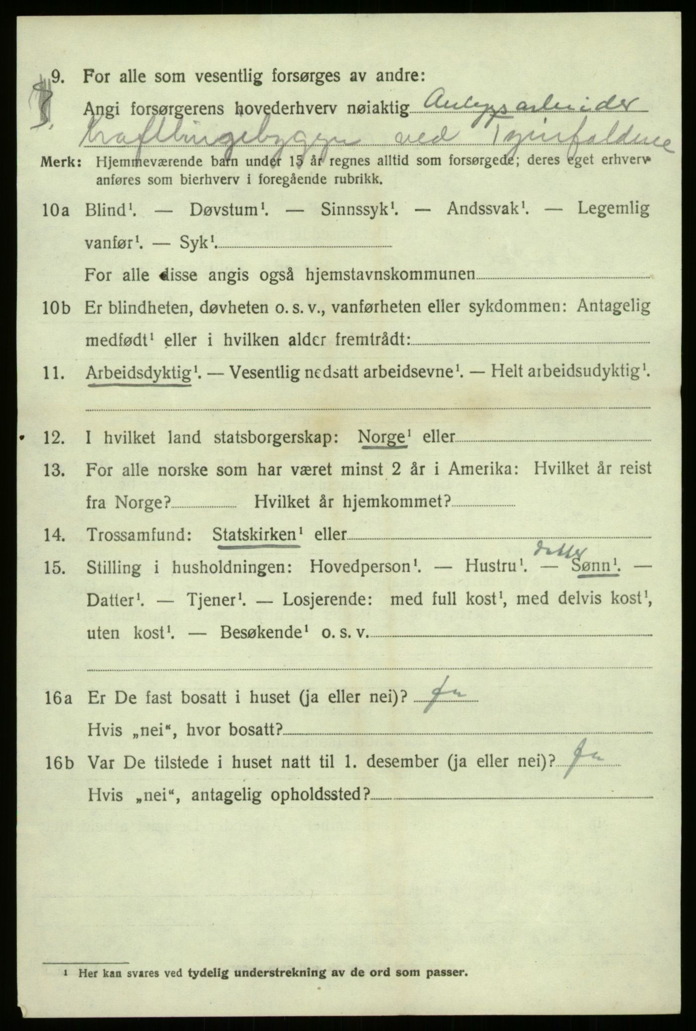 SAB, 1920 census for Lærdal, 1920, p. 1757