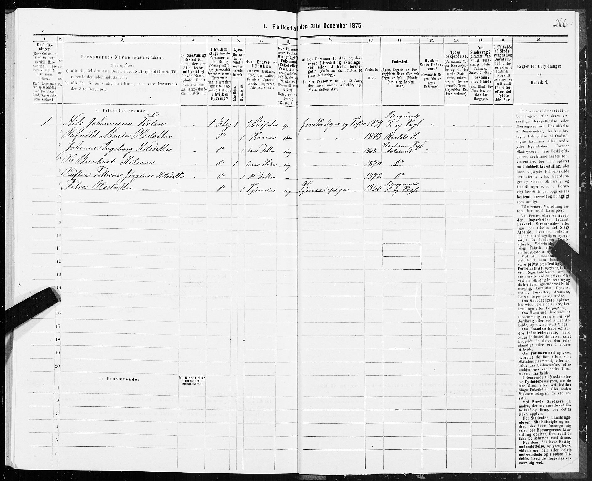 SAT, 1875 census for 1501P Ålesund, 1875, p. 2266