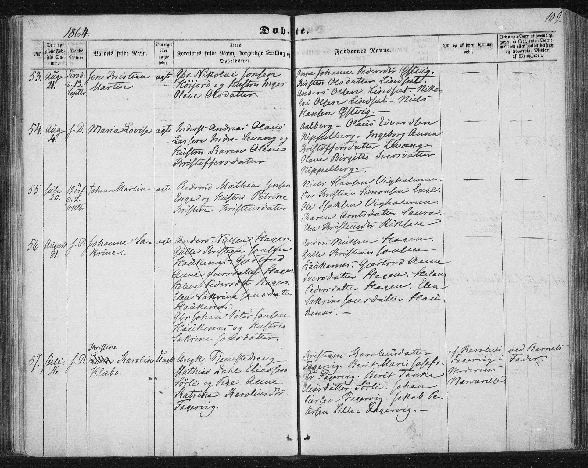 Ministerialprotokoller, klokkerbøker og fødselsregistre - Nordland, SAT/A-1459/838/L0550: Parish register (official) no. 838A08, 1855-1865, p. 109