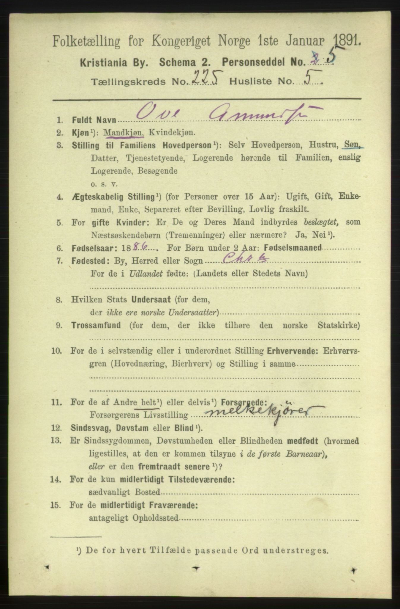 RA, 1891 census for 0301 Kristiania, 1891, p. 136476