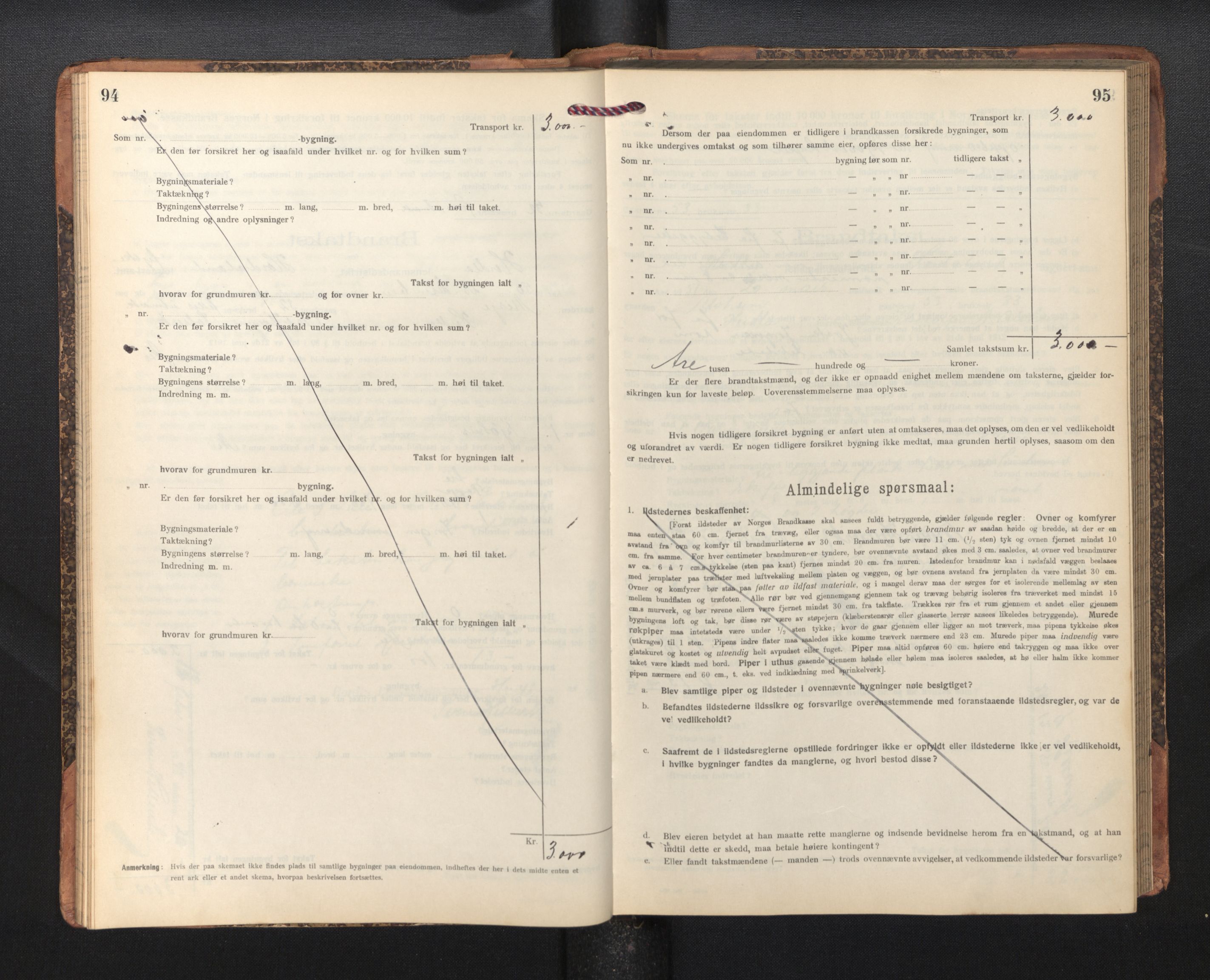 Lensmannen i Herdla, SAB/A-32901/0012/L0004:  Branntakstprotokoll skjematakst, 1916-1954, p. 94-95
