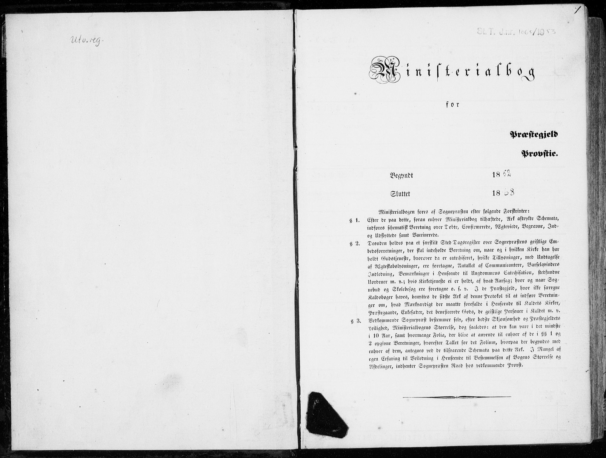 Ministerialprotokoller, klokkerbøker og fødselsregistre - Møre og Romsdal, AV/SAT-A-1454/566/L0767: Parish register (official) no. 566A06, 1852-1868, p. 1