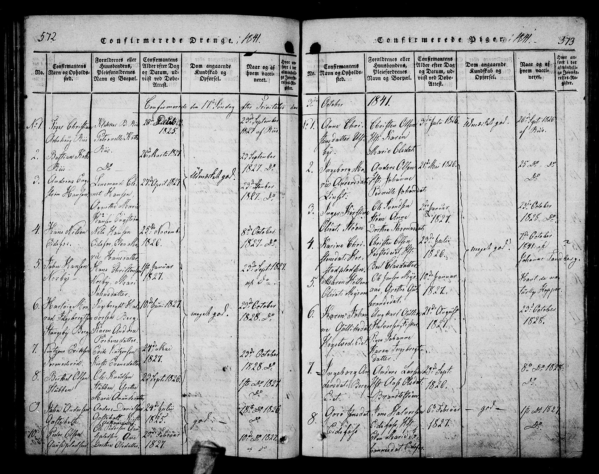 Hof kirkebøker, AV/SAKO-A-64/F/Fa/L0004: Parish register (official) no. I 4, 1814-1843, p. 572-573