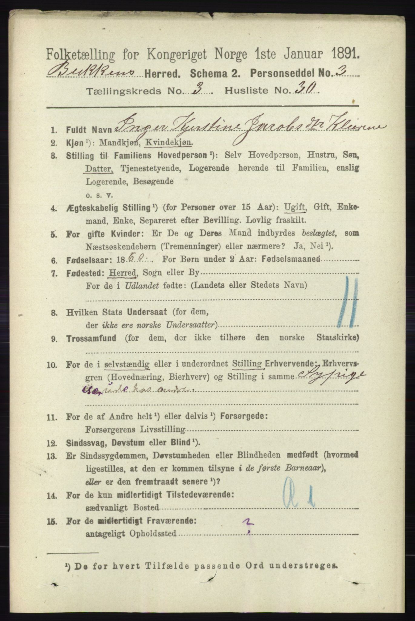 RA, 1891 census for 1145 Bokn, 1891, p. 794