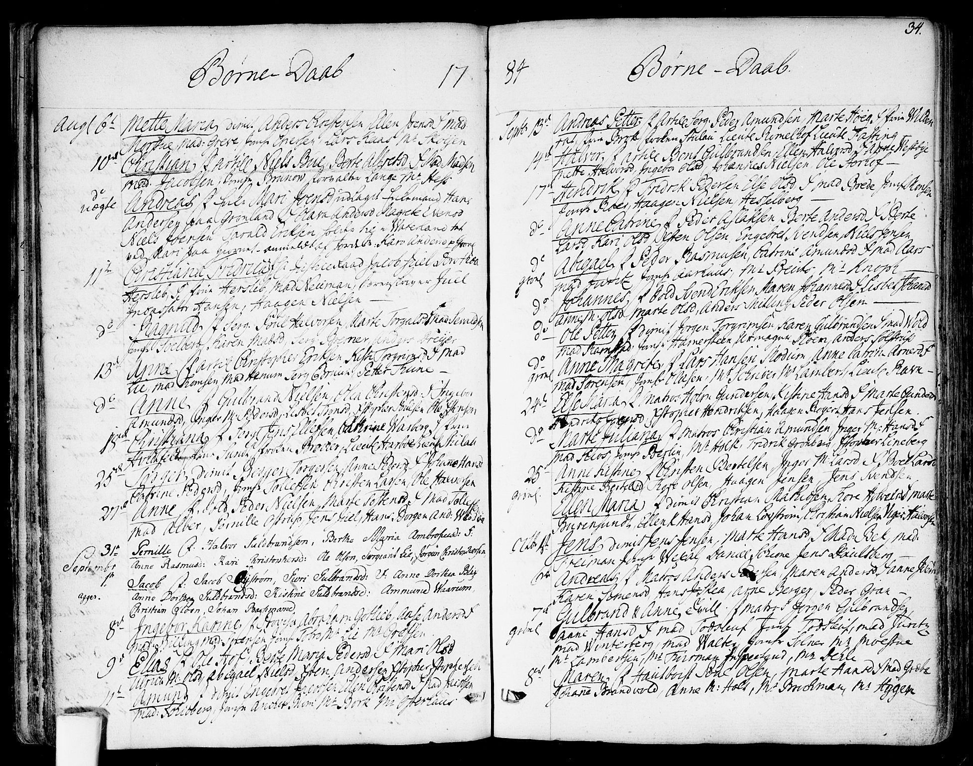 Garnisonsmenigheten Kirkebøker, SAO/A-10846/F/Fa/L0003: Parish register (official) no. 3, 1777-1809, p. 34