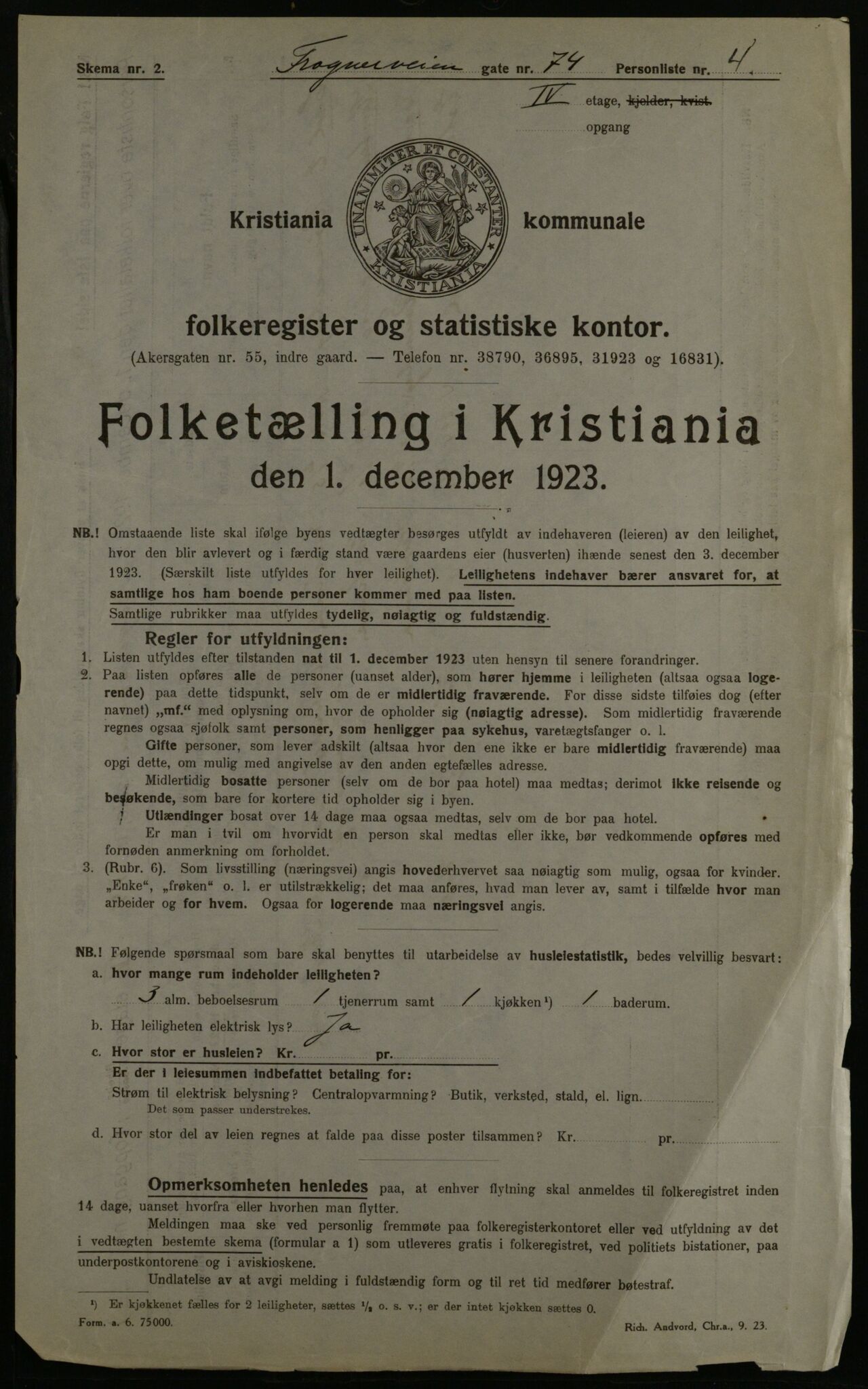 OBA, Municipal Census 1923 for Kristiania, 1923, p. 31452