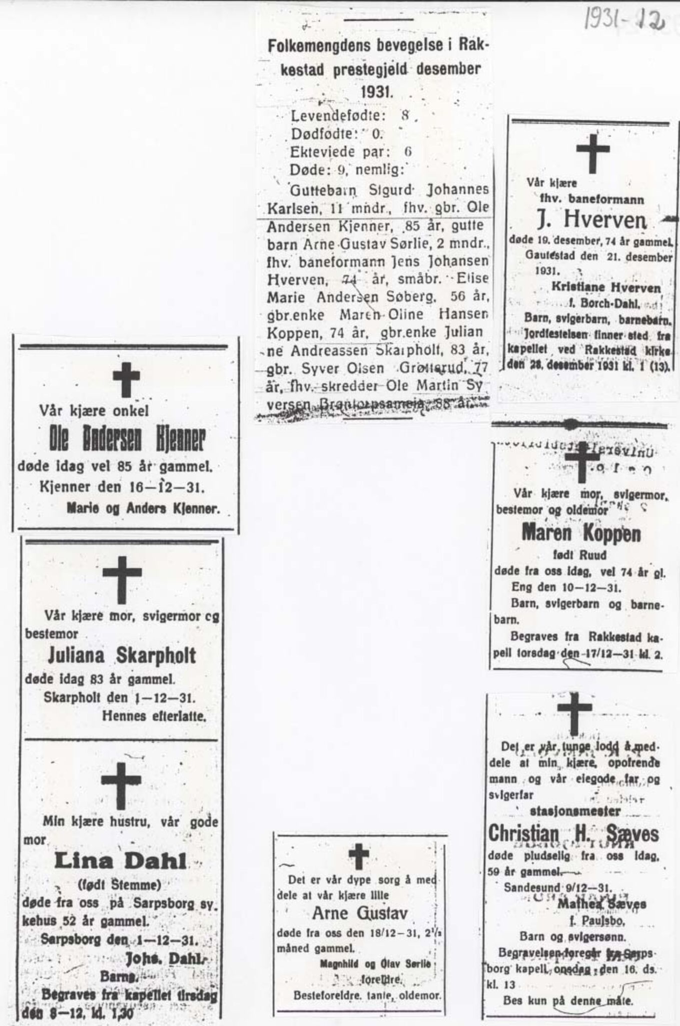 , Dødsannonser lokalaviser Rakkestad 1931-1935, 1931-1935, p. 3