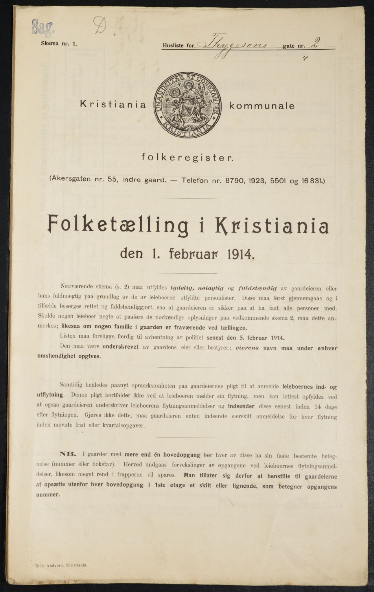 OBA, Municipal Census 1914 for Kristiania, 1914, p. 112232