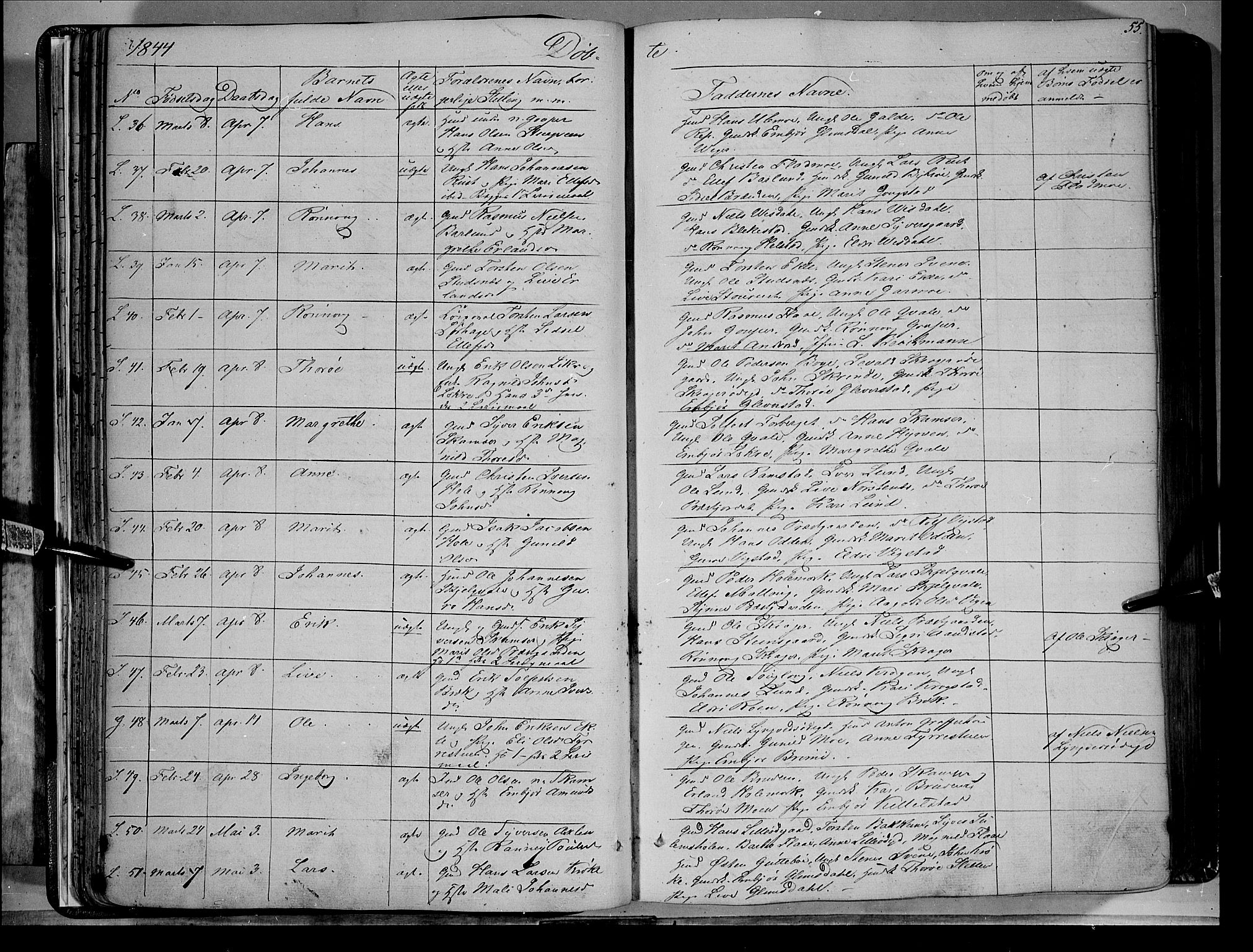 Lom prestekontor, AV/SAH-PREST-070/K/L0006: Parish register (official) no. 6A, 1837-1863, p. 55