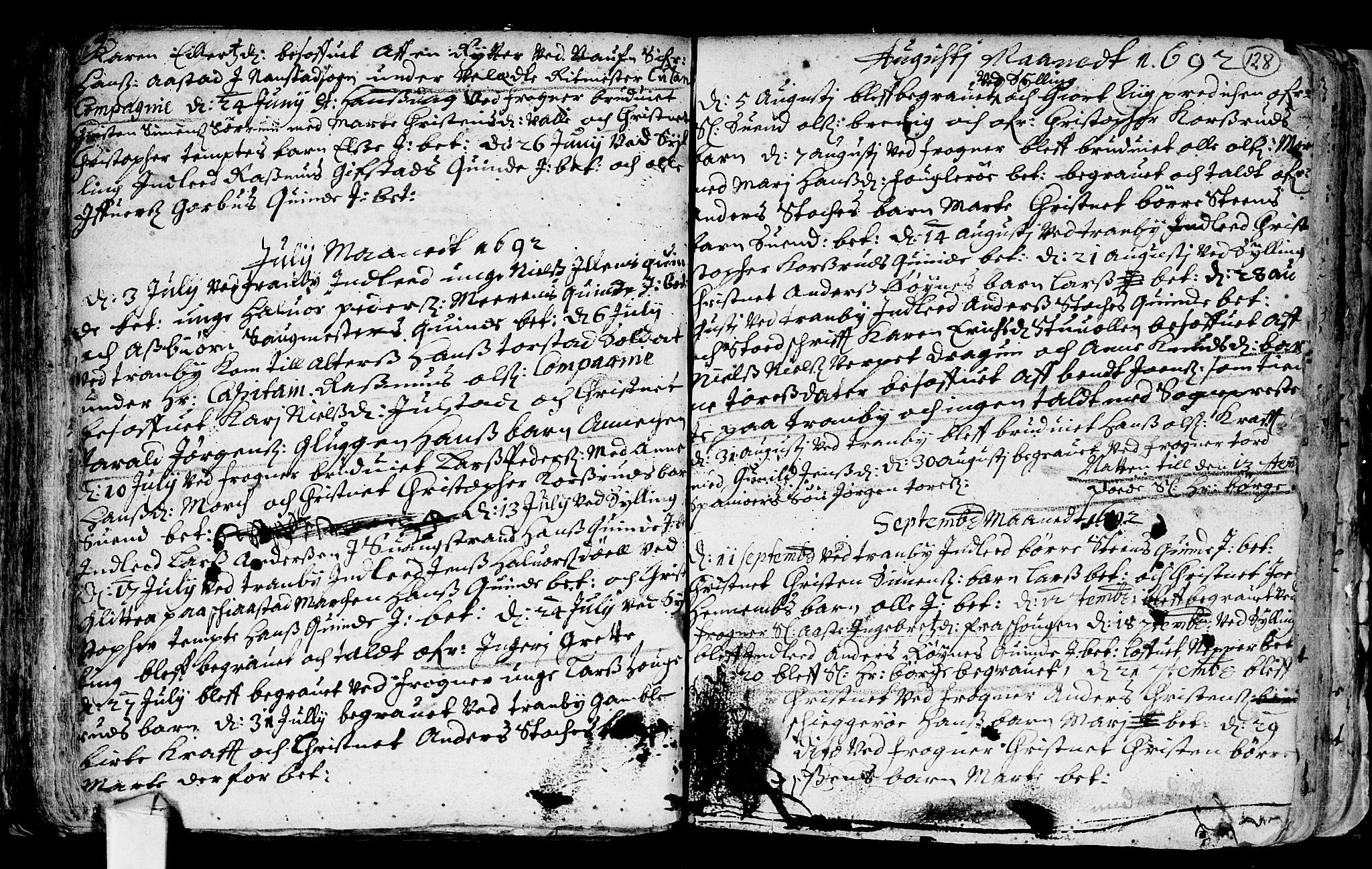 Lier kirkebøker, SAKO/A-230/F/Fa/L0001: Parish register (official) no. I 1, 1672-1701, p. 128