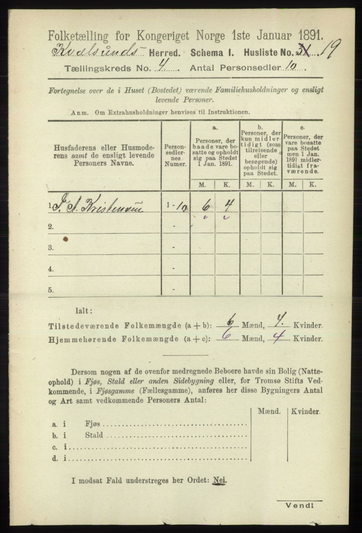 RA, 1891 census for 2017 Kvalsund, 1891, p. 158
