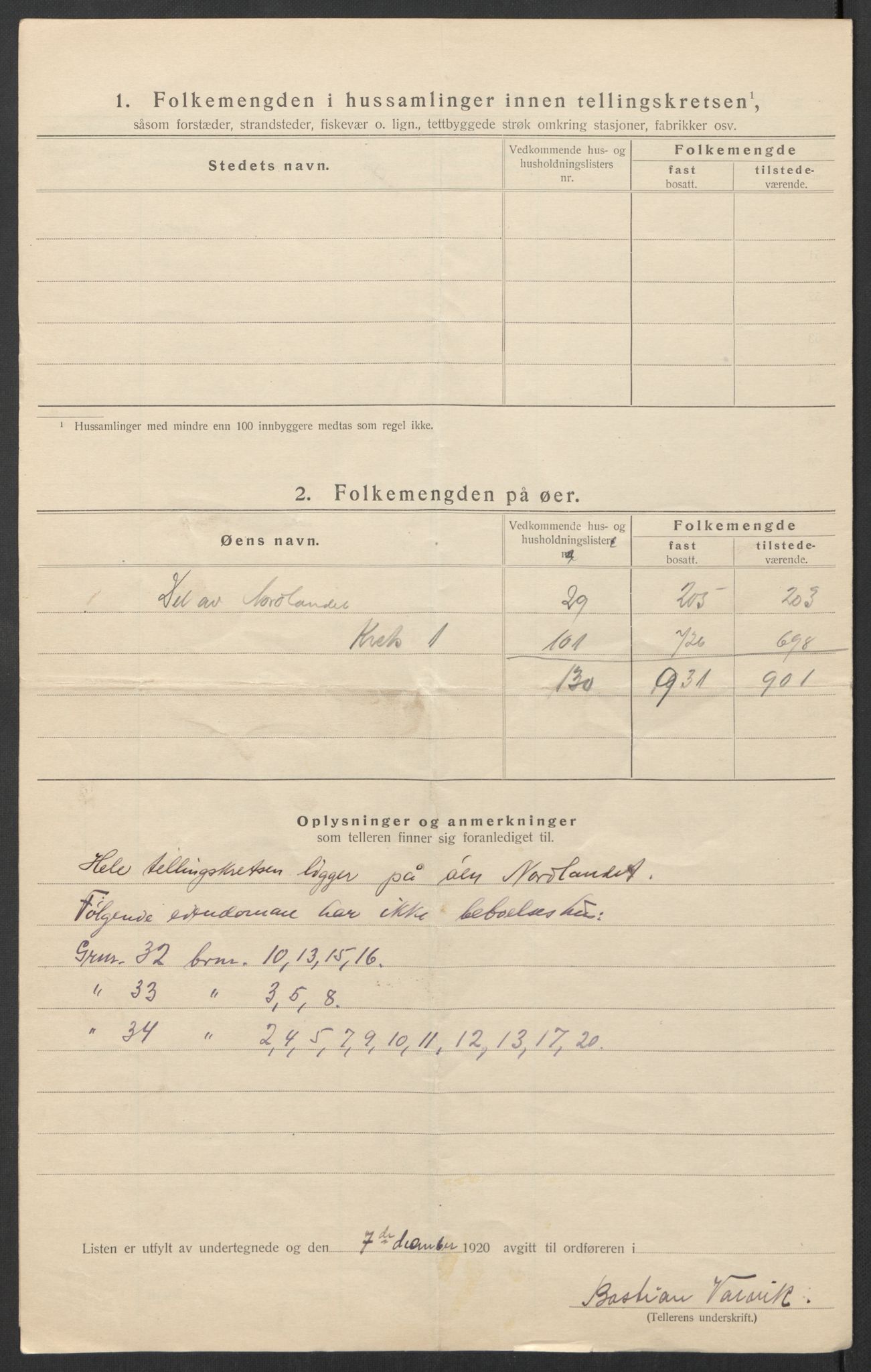 SAT, 1920 census for Bremsnes, 1920, p. 11