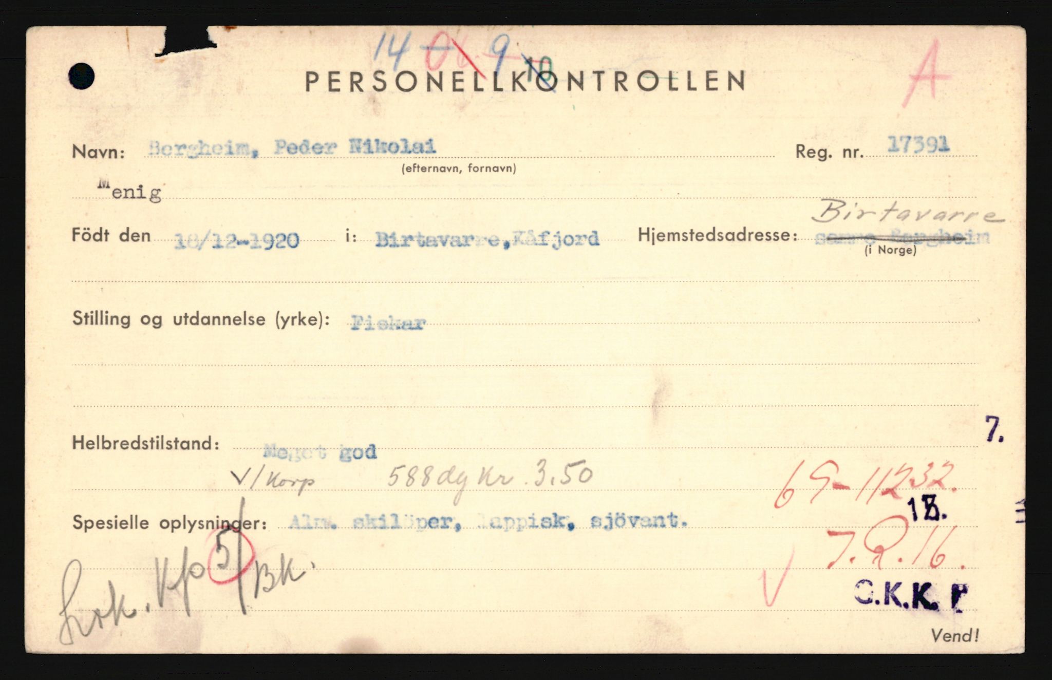 Forsvaret, Troms infanteriregiment nr. 16, AV/RA-RAFA-3146/P/Pa/L0024/0002: Rulleblad / Rulleblad for regimentets menige mannskaper, årsklasse 1941, 1941, p. 28