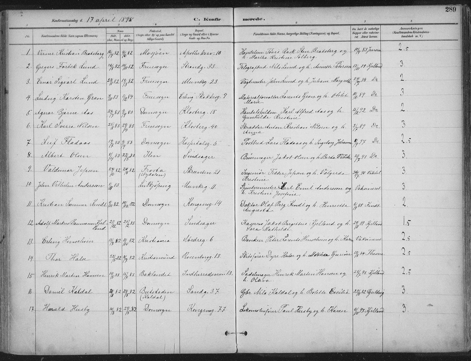 Ministerialprotokoller, klokkerbøker og fødselsregistre - Sør-Trøndelag, SAT/A-1456/601/L0062: Parish register (official) no. 601A30, 1891-1911, p. 289