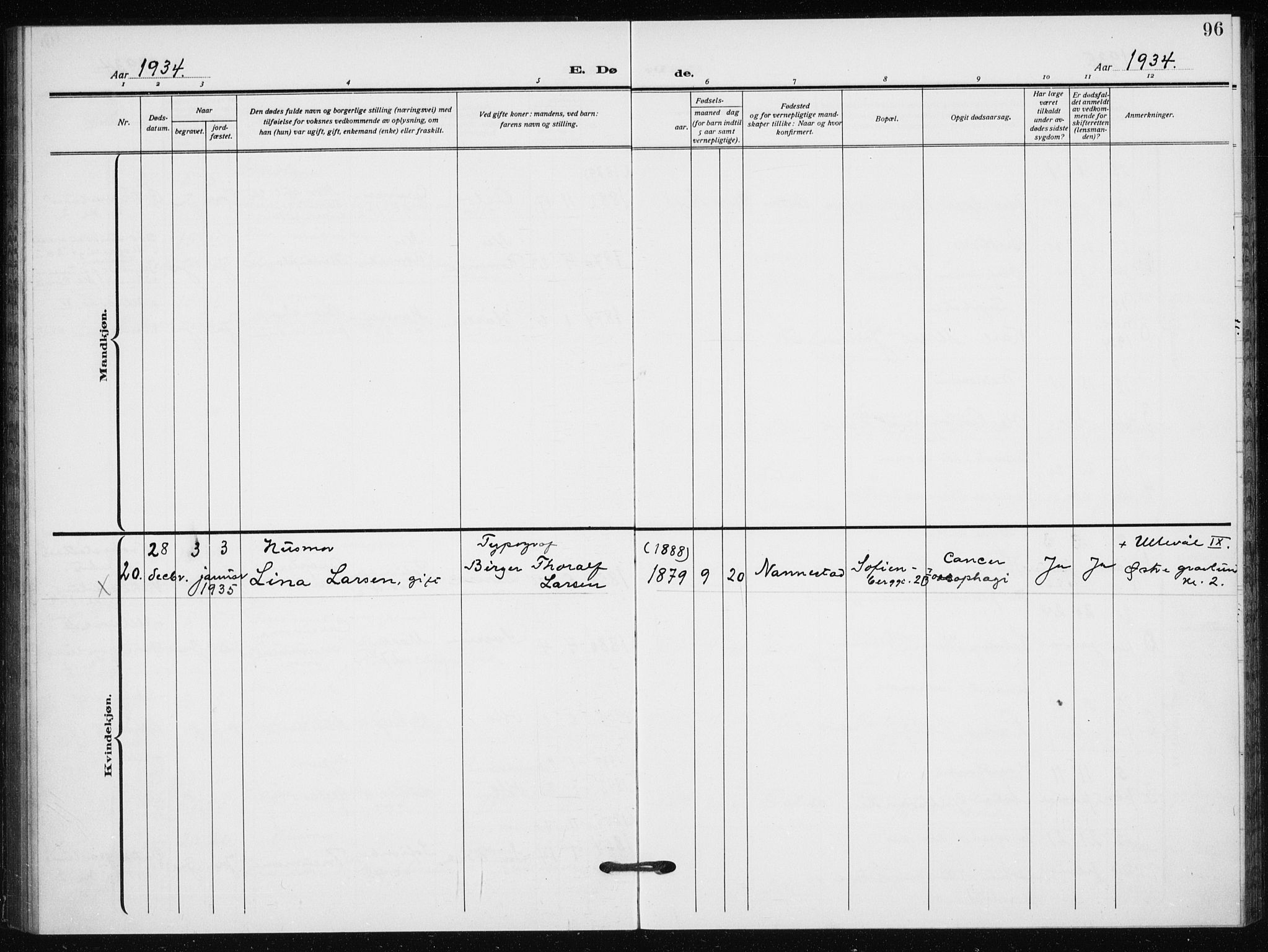 Hauge prestekontor Kirkebøker, AV/SAO-A-10849/F/Fa/L0005: Parish register (official) no. 5, 1917-1938, p. 96