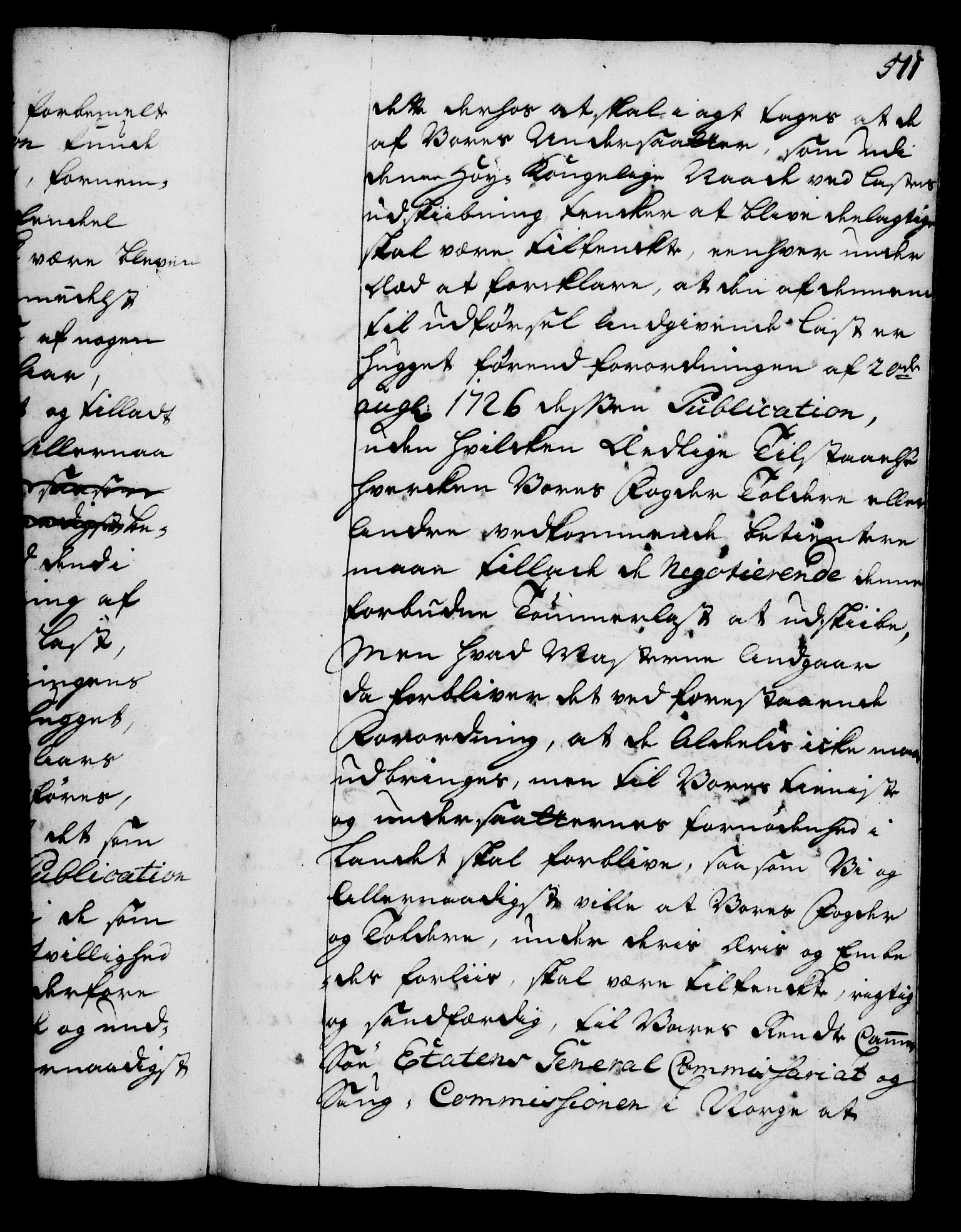 Rentekammeret, Kammerkanselliet, AV/RA-EA-3111/G/Gg/Gga/L0002: Norsk ekspedisjonsprotokoll med register (merket RK 53.2), 1723-1727, p. 511