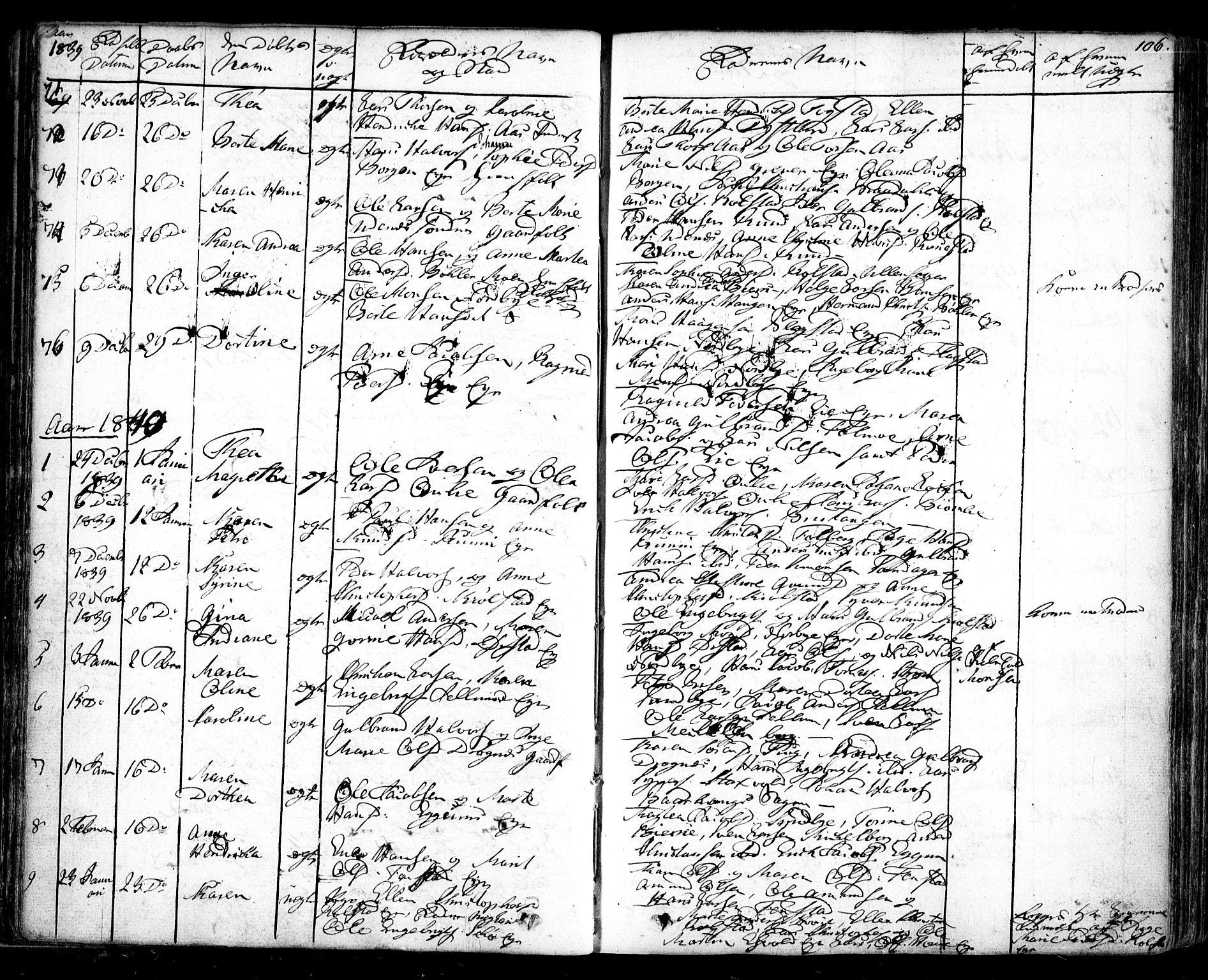 Nes prestekontor Kirkebøker, AV/SAO-A-10410/F/Fa/L0006: Parish register (official) no. I 6, 1833-1845, p. 106