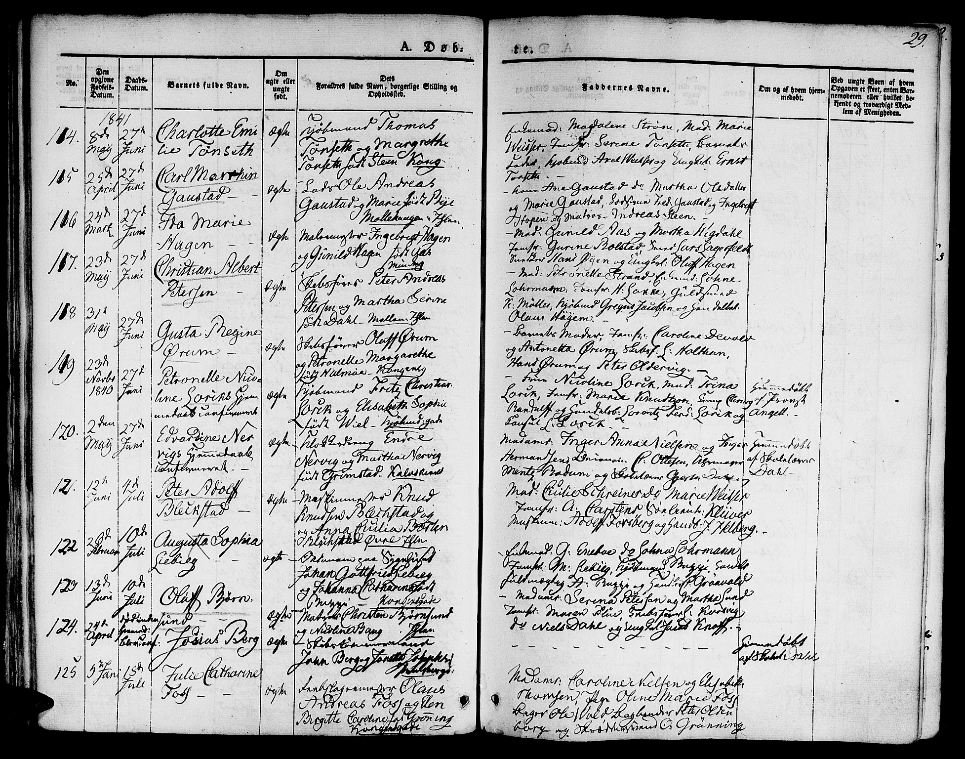 Ministerialprotokoller, klokkerbøker og fødselsregistre - Sør-Trøndelag, SAT/A-1456/601/L0048: Parish register (official) no. 601A16, 1840-1847, p. 29