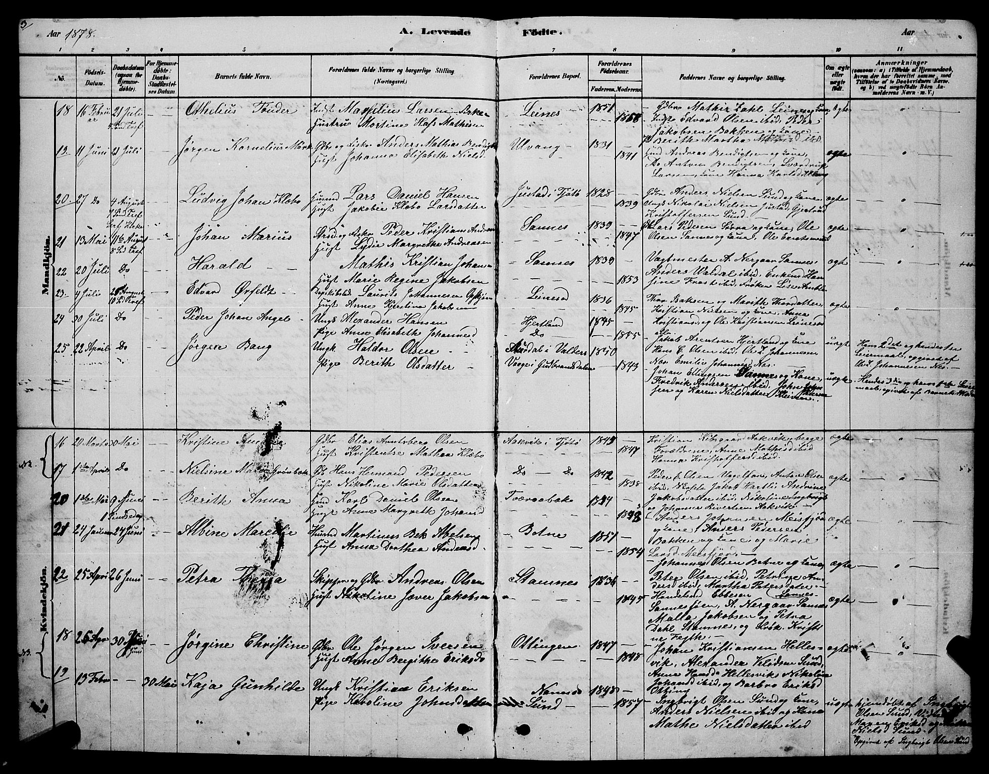 Ministerialprotokoller, klokkerbøker og fødselsregistre - Nordland, AV/SAT-A-1459/831/L0477: Parish register (copy) no. 831C04, 1878-1897, p. 3